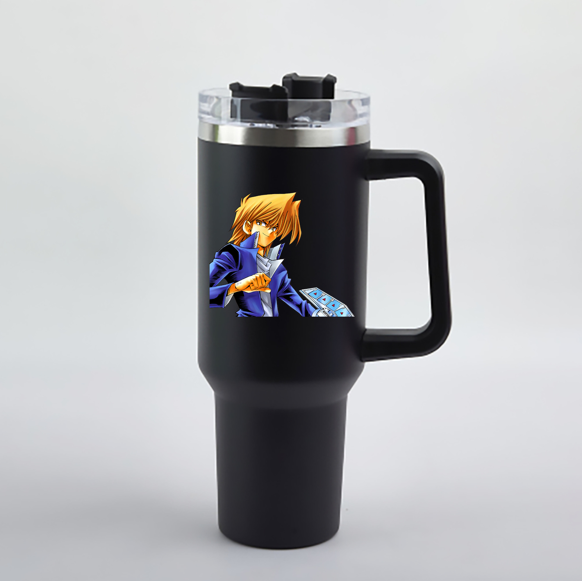 （画像用） 遊☆戯☆王 Yu-Gi-Oh! 1200mL車用タンブラー - クリスタルステッカー（プラスチックストロー付き）