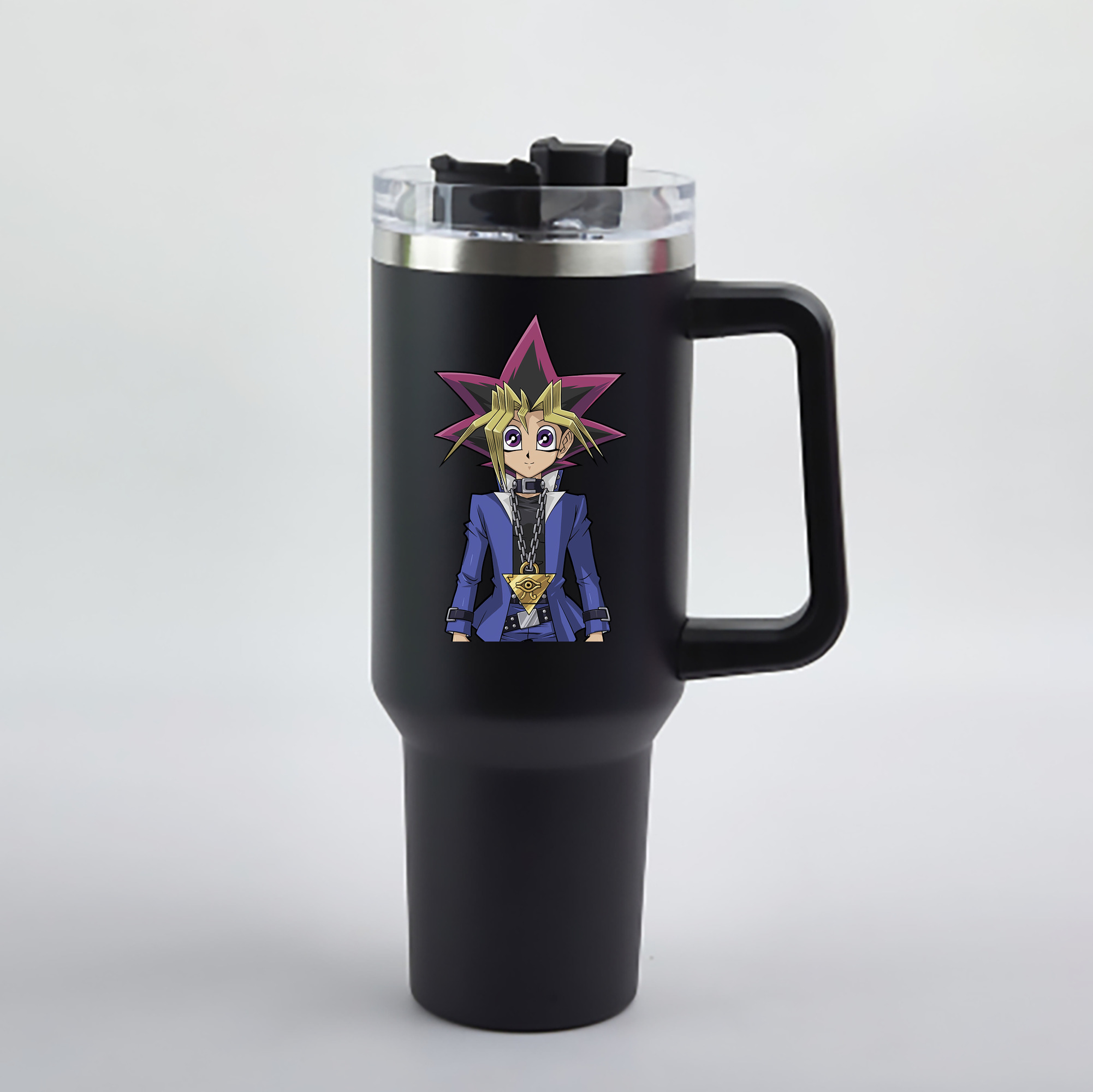 （画像用） 遊☆戯☆王 Yu-Gi-Oh! 1200mL車用タンブラー - クリスタルステッカー（プラスチックストロー付き）