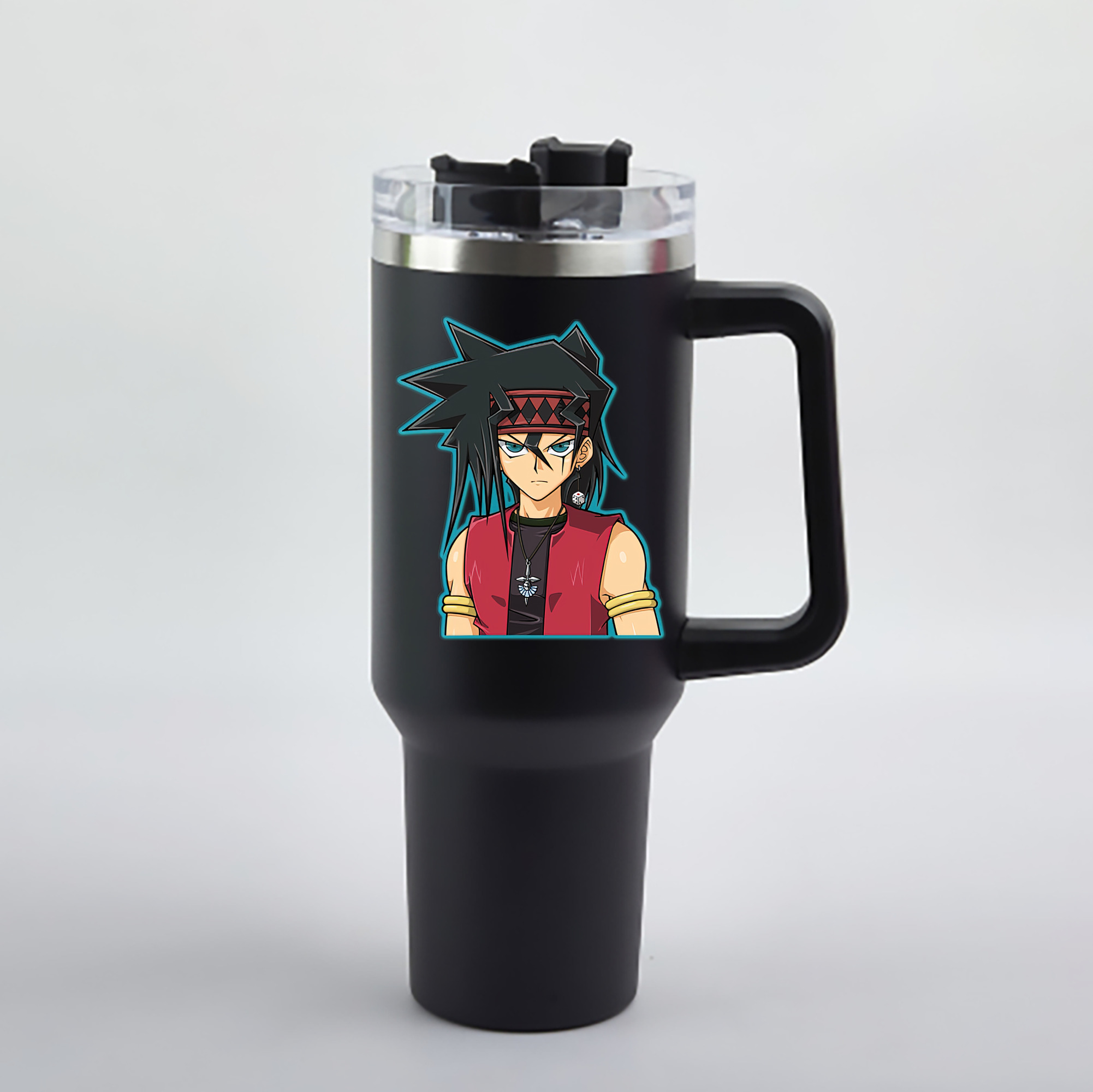 （画像用） 遊☆戯☆王 Yu-Gi-Oh! 1200mL車用タンブラー - クリスタルステッカー（プラスチックストロー付き）