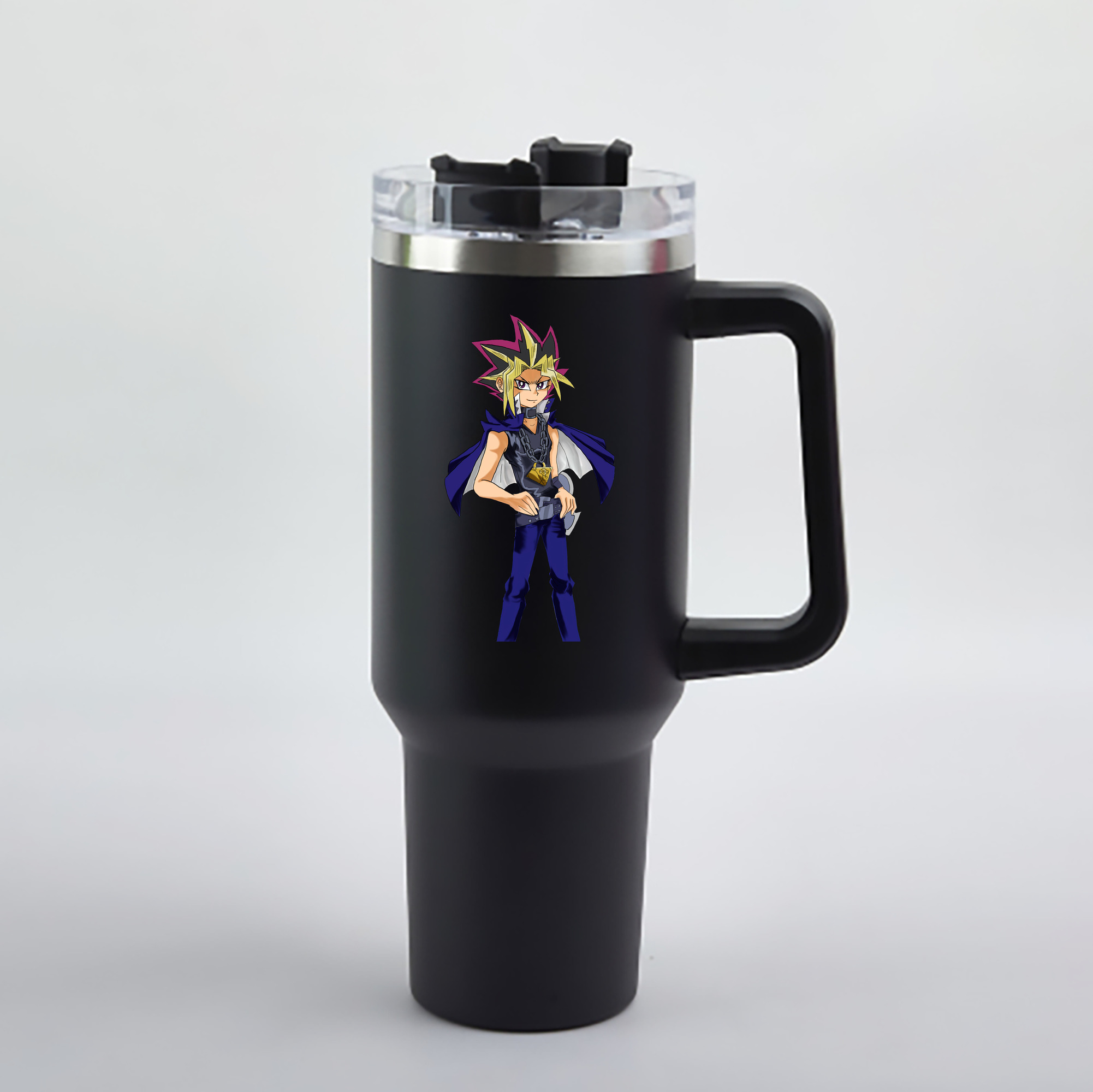 （画像用） 遊☆戯☆王 Yu-Gi-Oh! 1200mL車用タンブラー - クリスタルステッカー（プラスチックストロー付き）