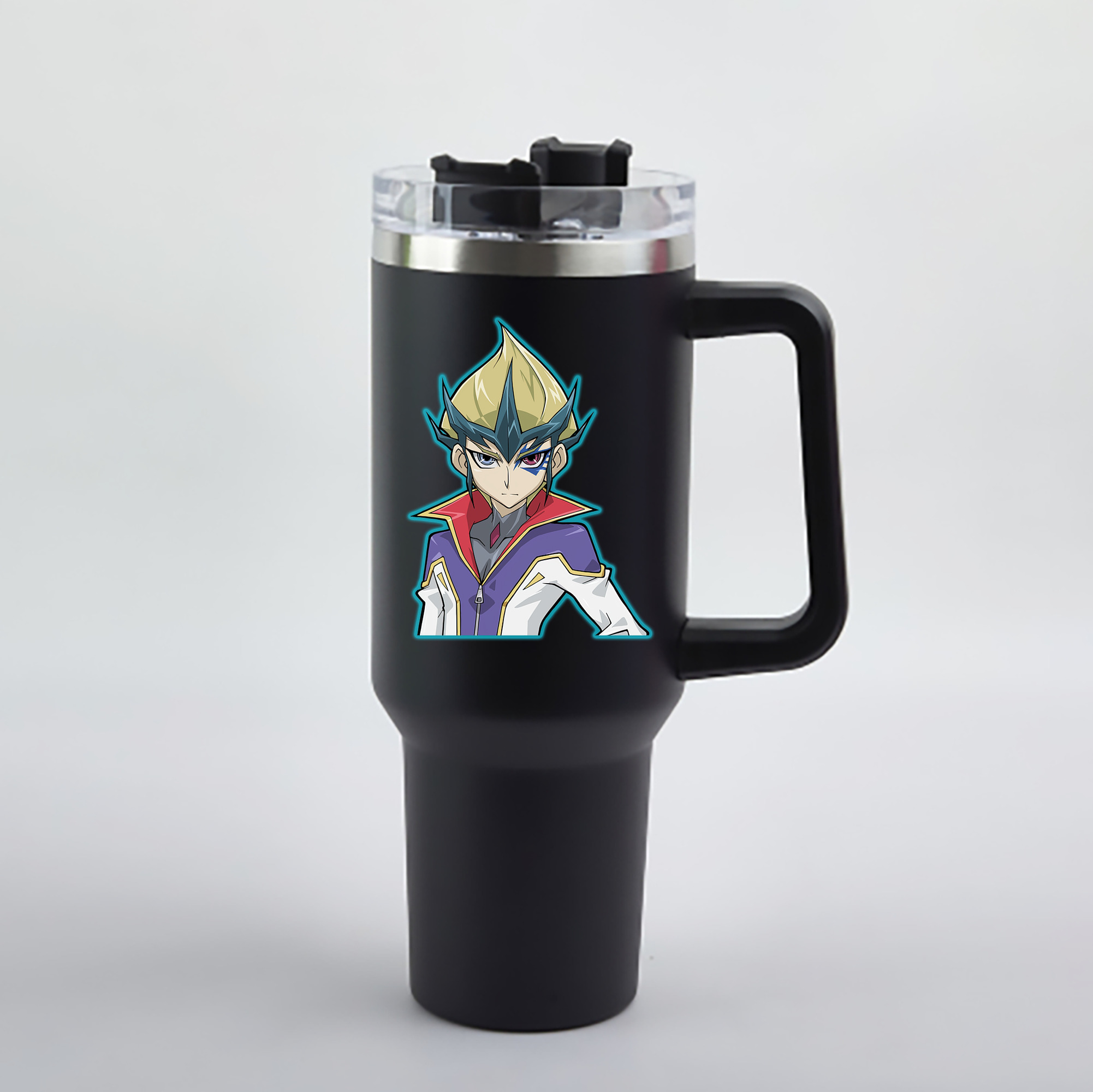 （画像用） 遊☆戯☆王 Yu-Gi-Oh! 1200mL車用タンブラー - クリスタルステッカー（プラスチックストロー付き）