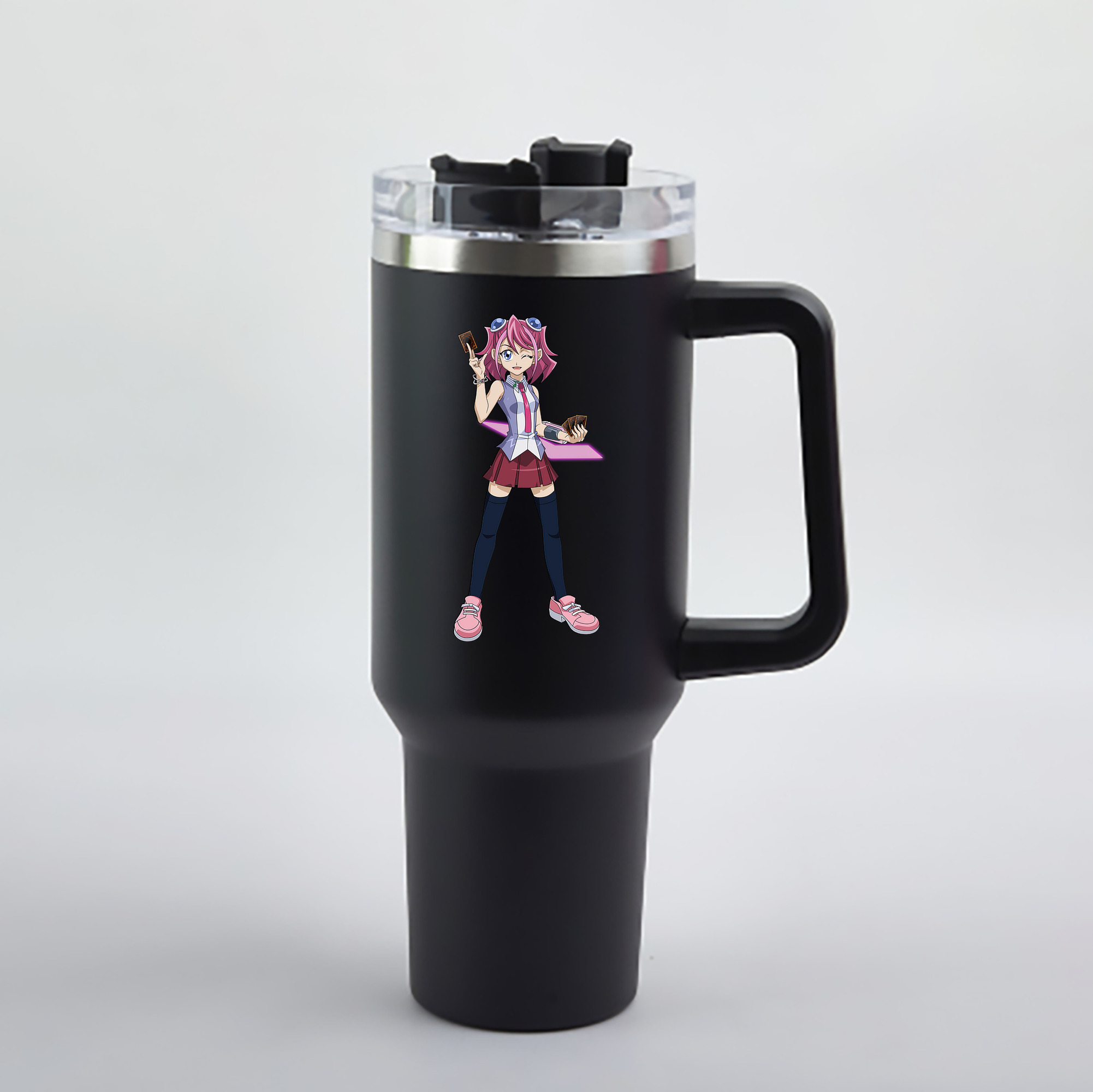 （画像用） 遊☆戯☆王 Yu-Gi-Oh! 1200mL車用タンブラー - クリスタルステッカー（プラスチックストロー付き）