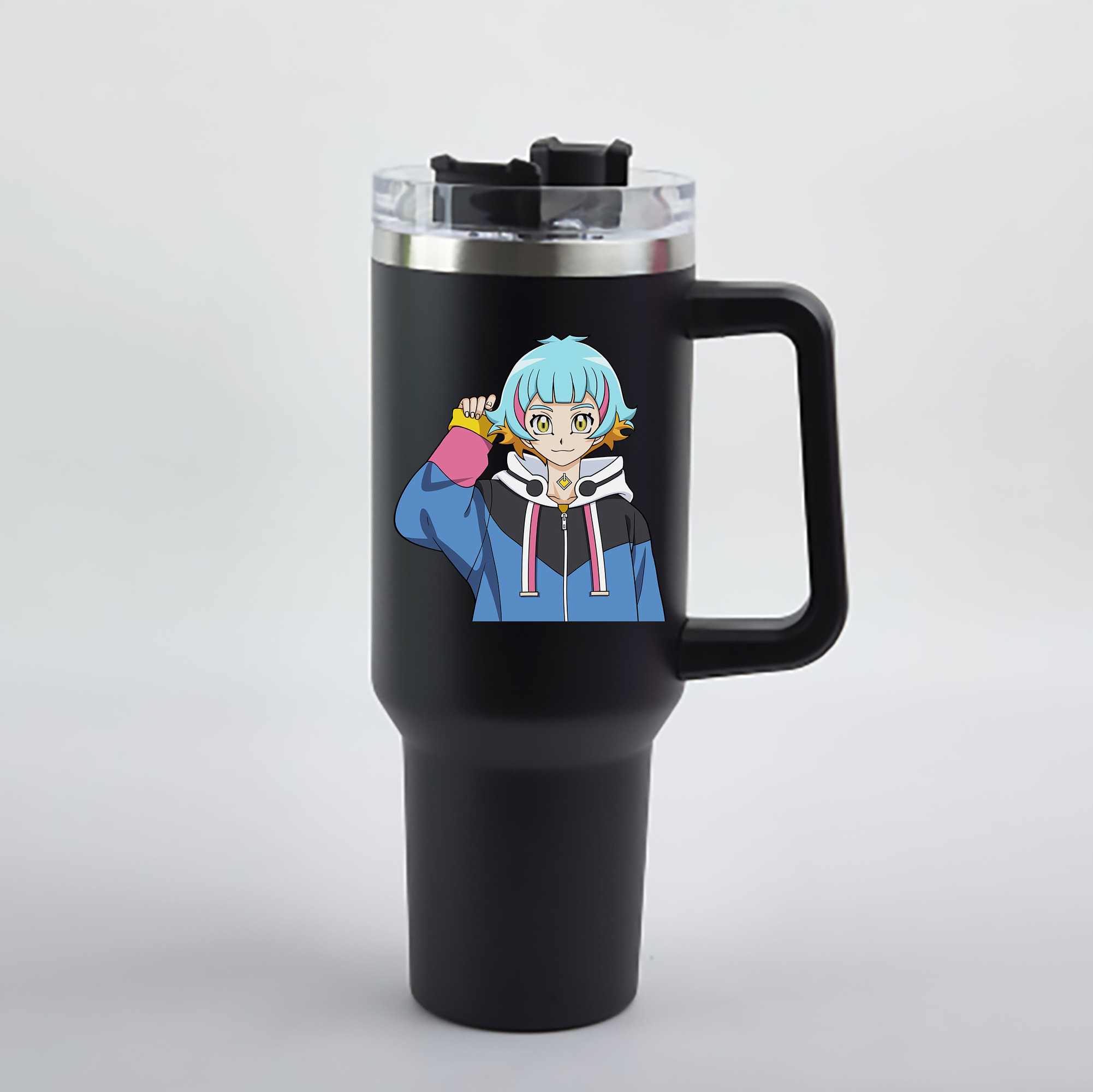 （画像用） 遊☆戯☆王 Yu-Gi-Oh! 1200mL車用タンブラー - クリスタルステッカー（プラスチックストロー付き）