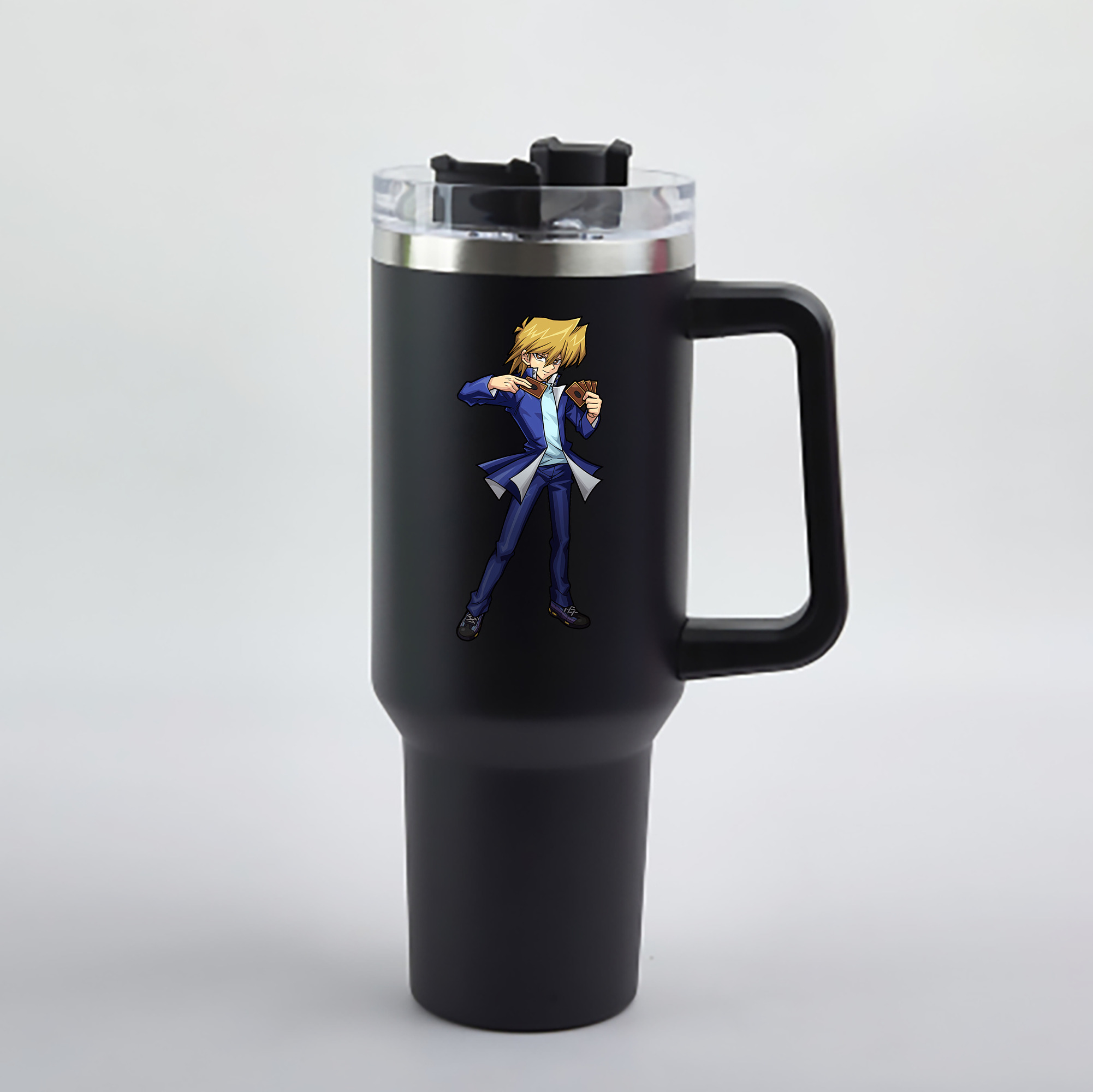 （画像用） 遊☆戯☆王 Yu-Gi-Oh! 1200mL車用タンブラー - クリスタルステッカー（プラスチックストロー付き）