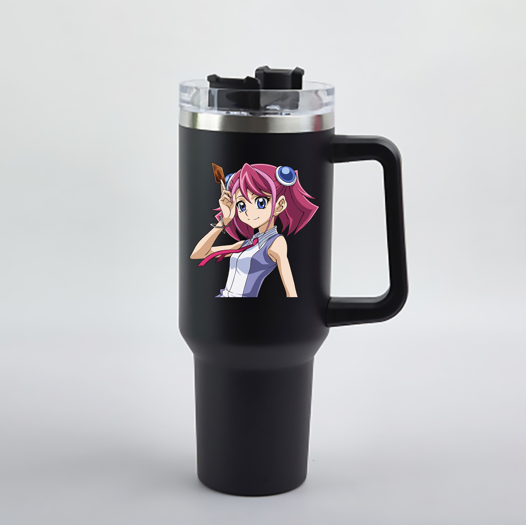 （画像用） 遊☆戯☆王 Yu-Gi-Oh! 1200mL車用タンブラー - クリスタルステッカー（プラスチックストロー付き）