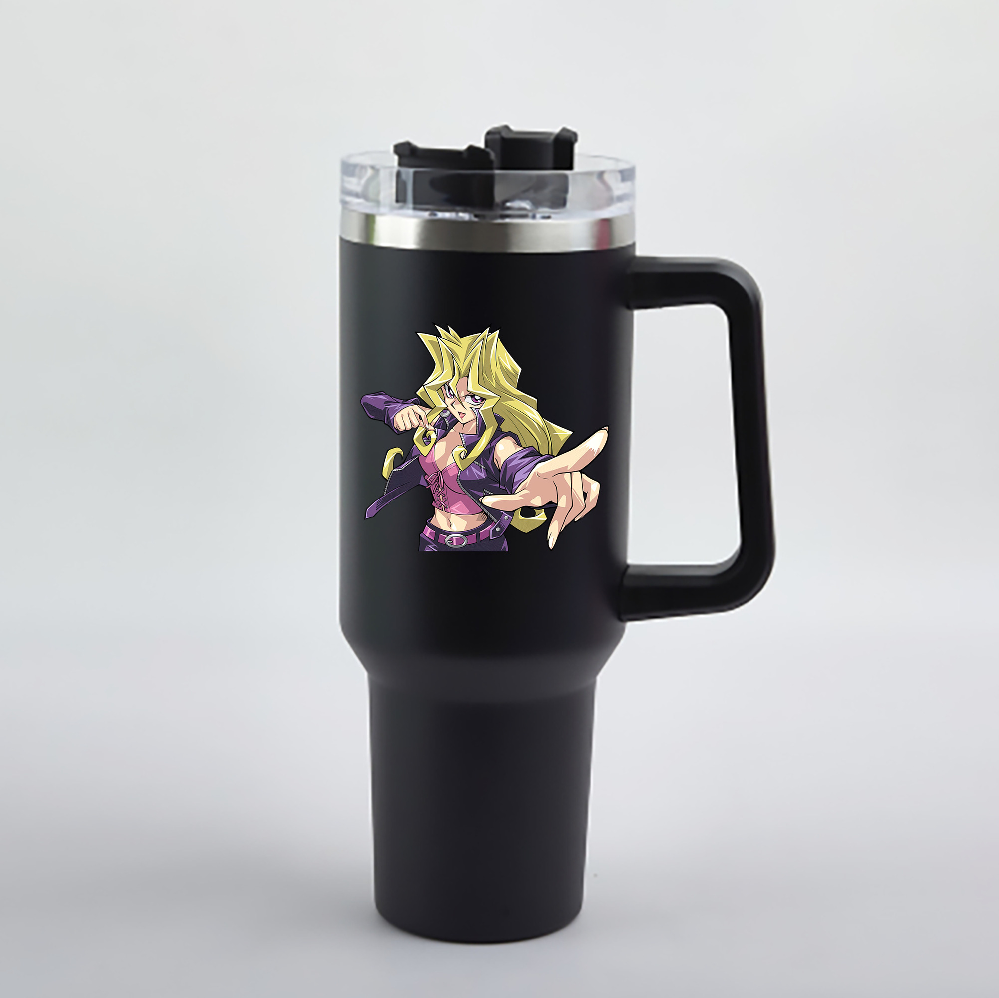 （画像用） 遊☆戯☆王 Yu-Gi-Oh! 1200mL車用タンブラー - クリスタルステッカー（プラスチックストロー付き）