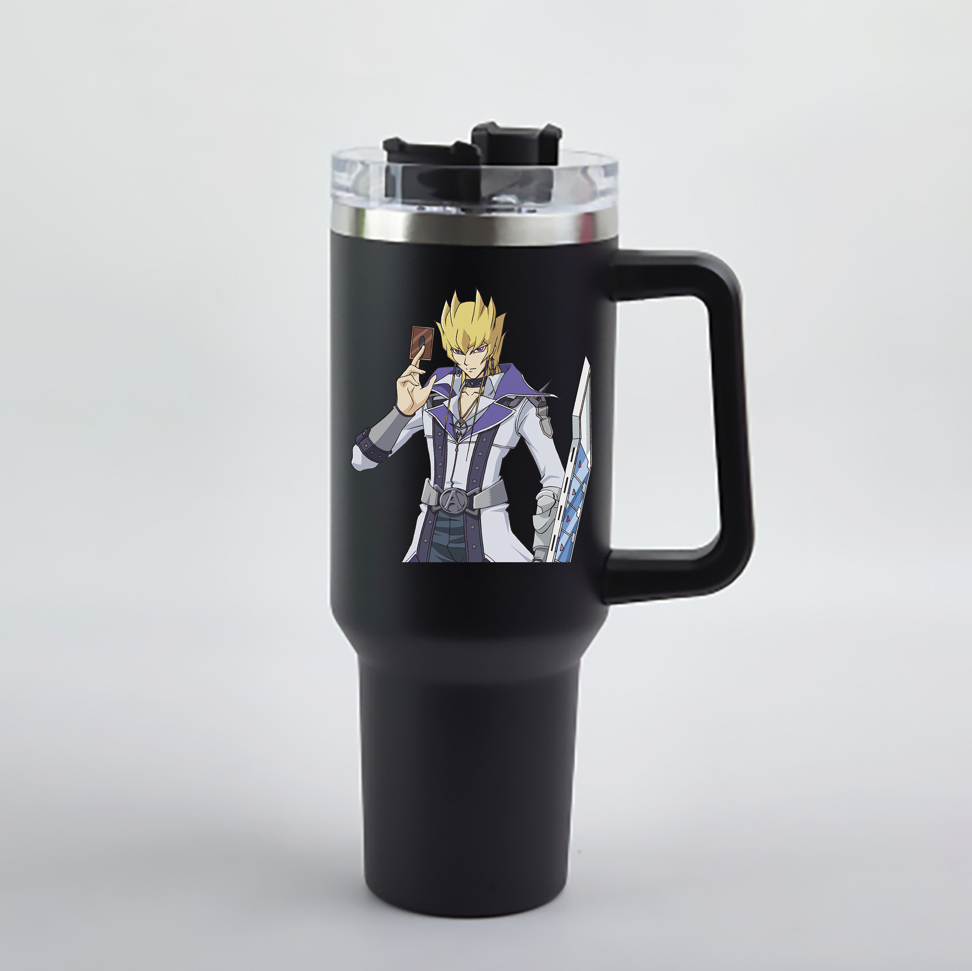 （画像用） 遊☆戯☆王 Yu-Gi-Oh! 1200mL車用タンブラー - クリスタルステッカー（プラスチックストロー付き）