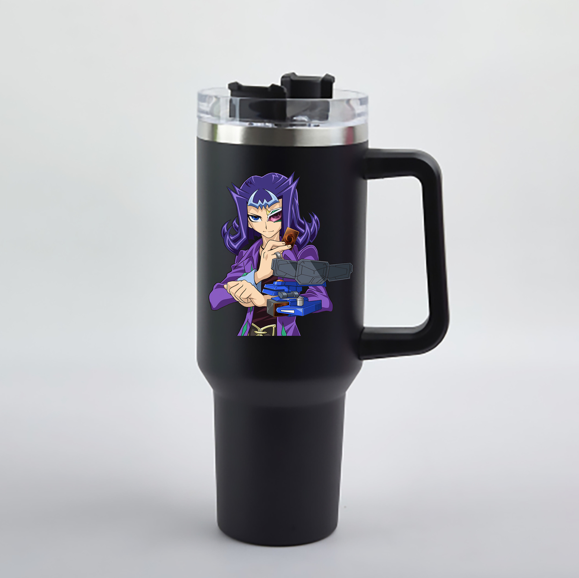 （画像用） 遊☆戯☆王 Yu-Gi-Oh! 1200mL車用タンブラー - クリスタルステッカー（プラスチックストロー付き）