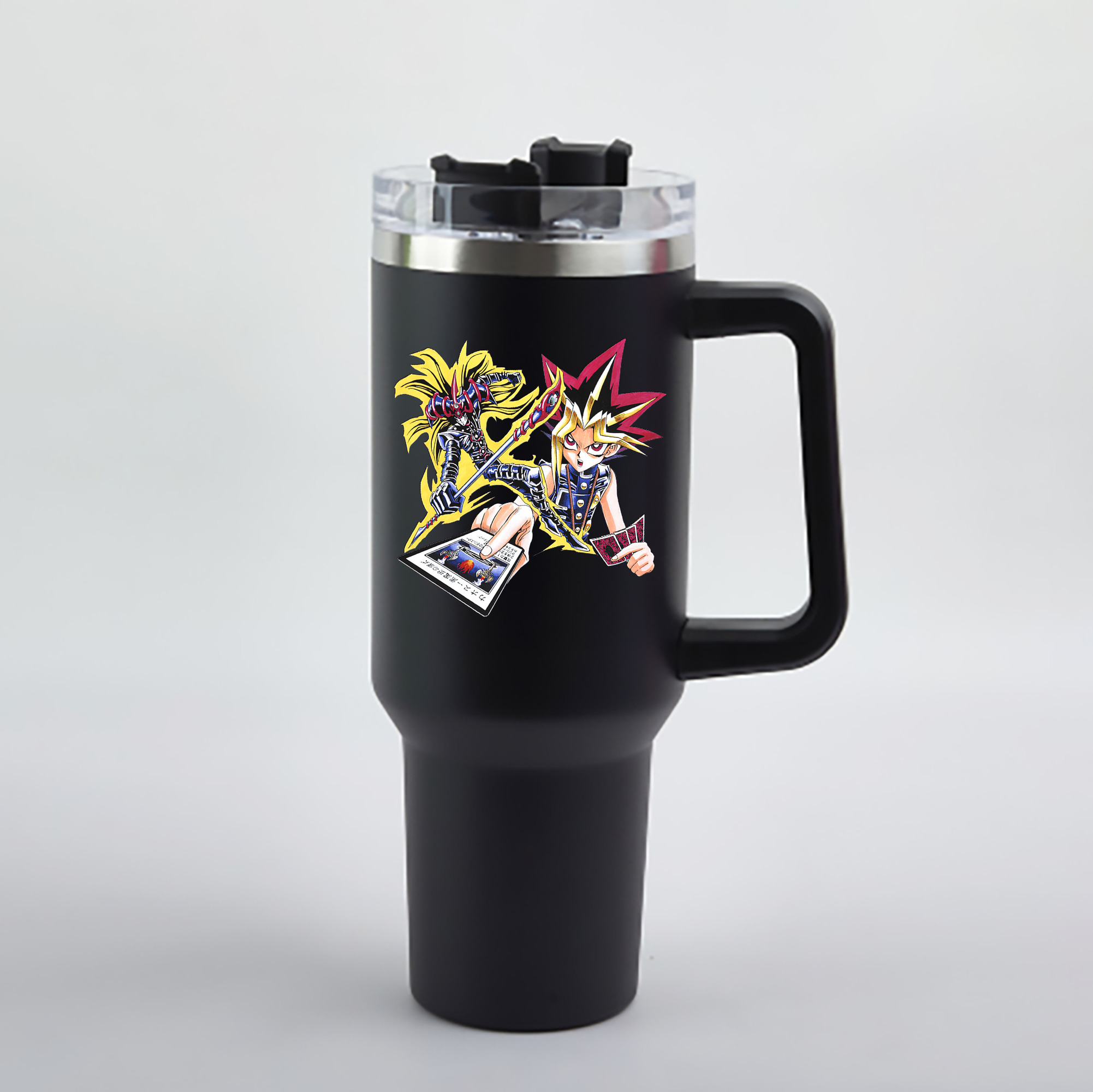 （画像用） 遊☆戯☆王 Yu-Gi-Oh! 1200mL車用タンブラー - クリスタルステッカー（プラスチックストロー付き）