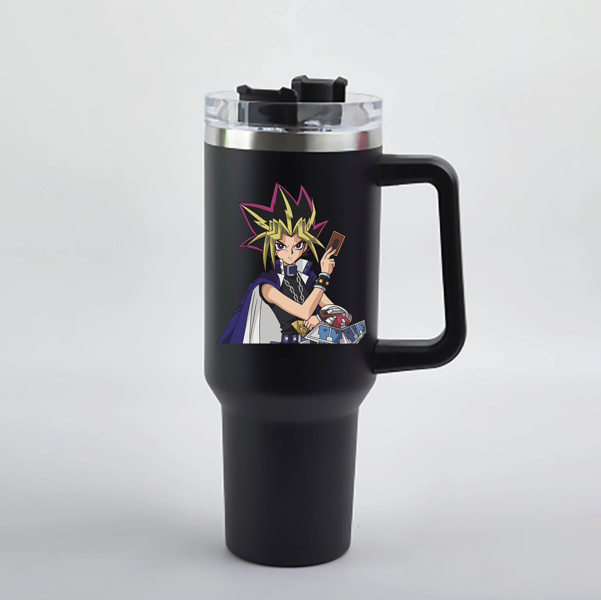 （画像用） 遊☆戯☆王 Yu-Gi-Oh! 1200mL車用タンブラー - クリスタルステッカー（プラスチックストロー付き）