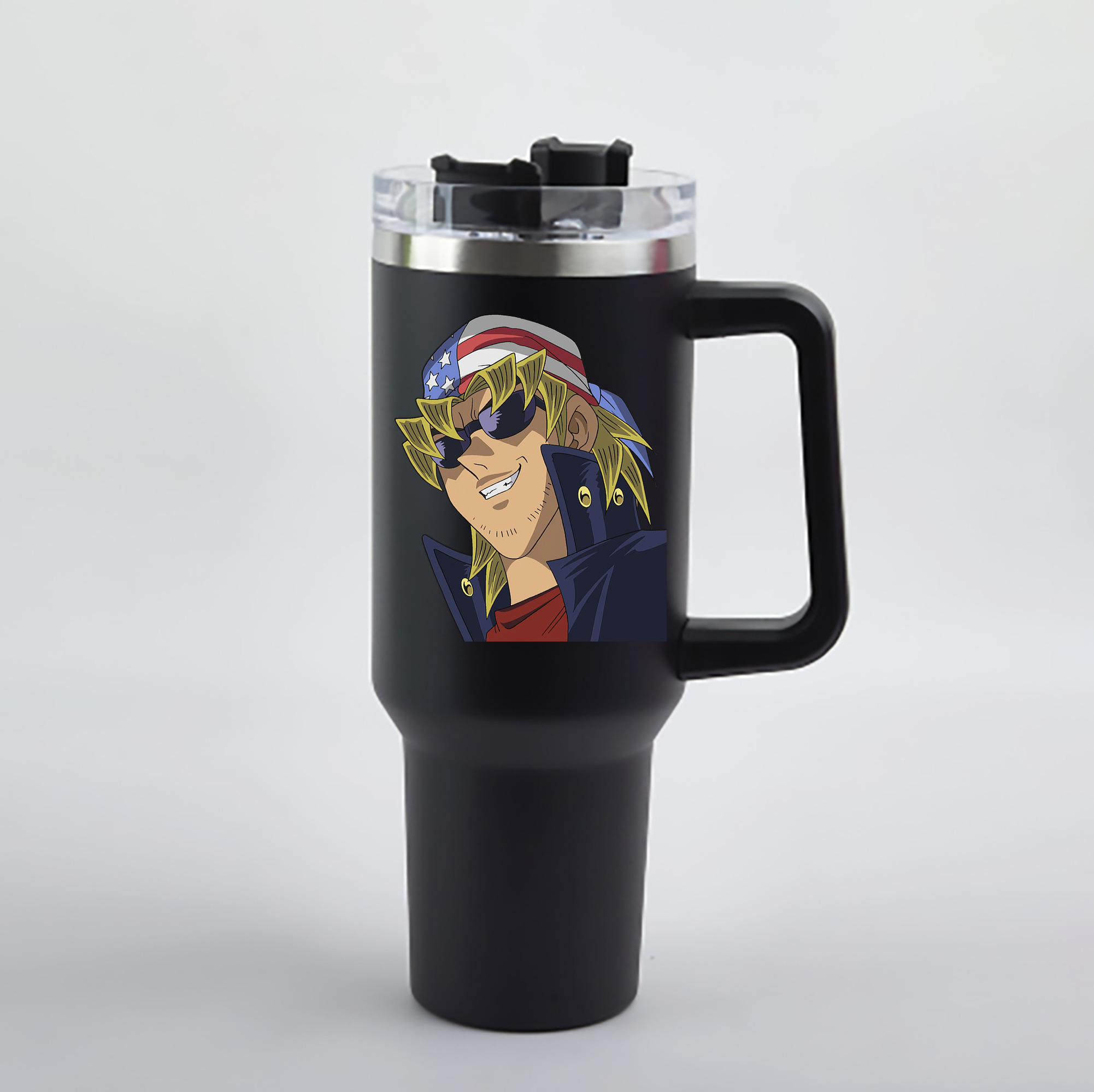 （画像用） 遊☆戯☆王 Yu-Gi-Oh! 1200mL車用タンブラー - クリスタルステッカー（プラスチックストロー付き）