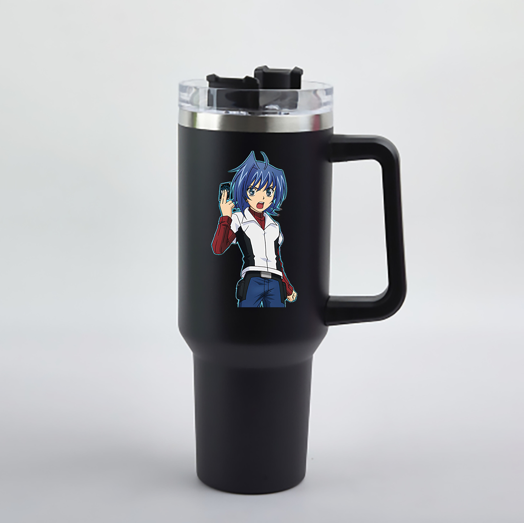 （画像用） 遊☆戯☆王 Yu-Gi-Oh! 1200mL車用タンブラー - クリスタルステッカー（プラスチックストロー付き）