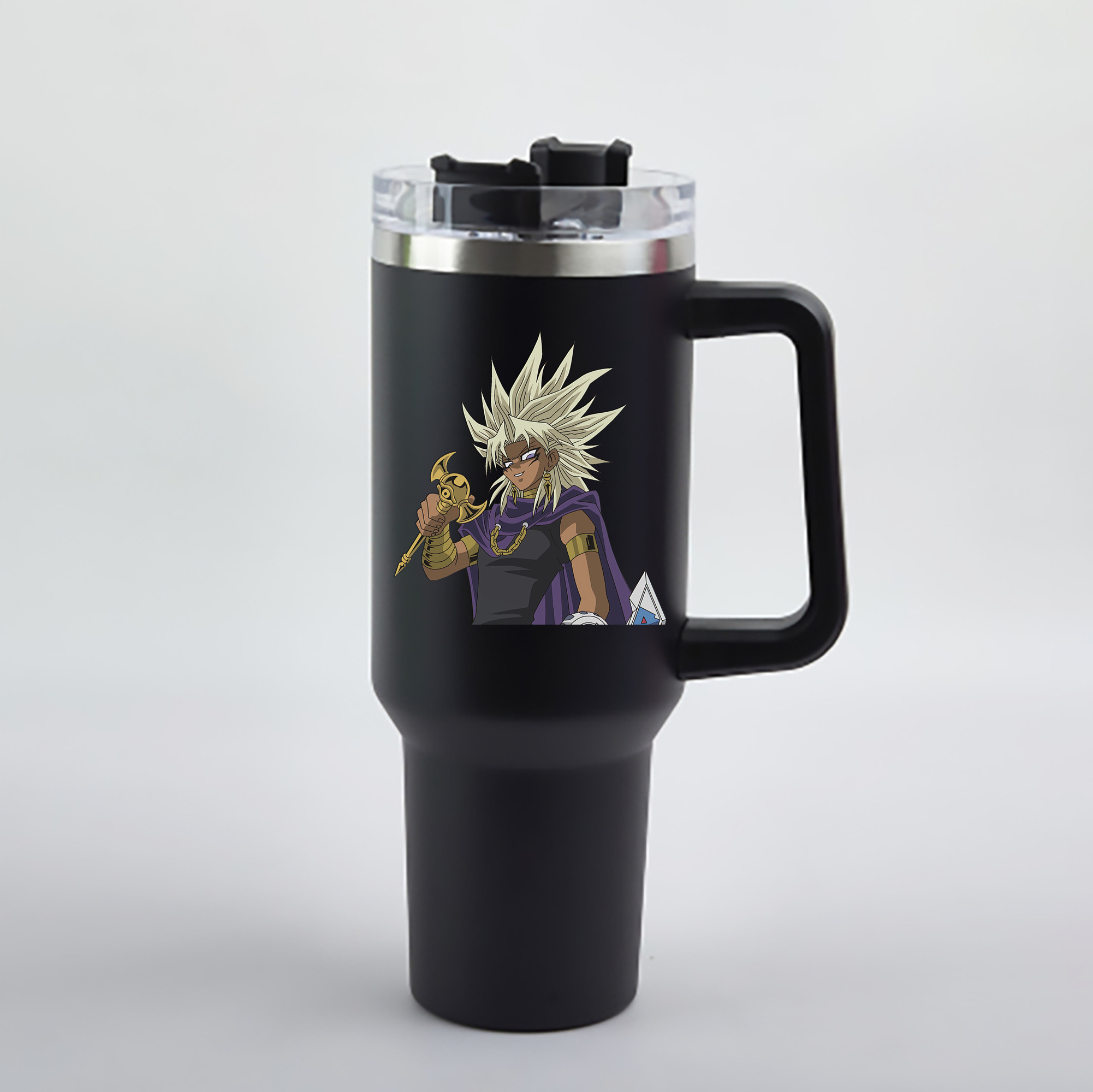（画像用） 遊☆戯☆王 Yu-Gi-Oh! 1200mL車用タンブラー - クリスタルステッカー（プラスチックストロー付き）