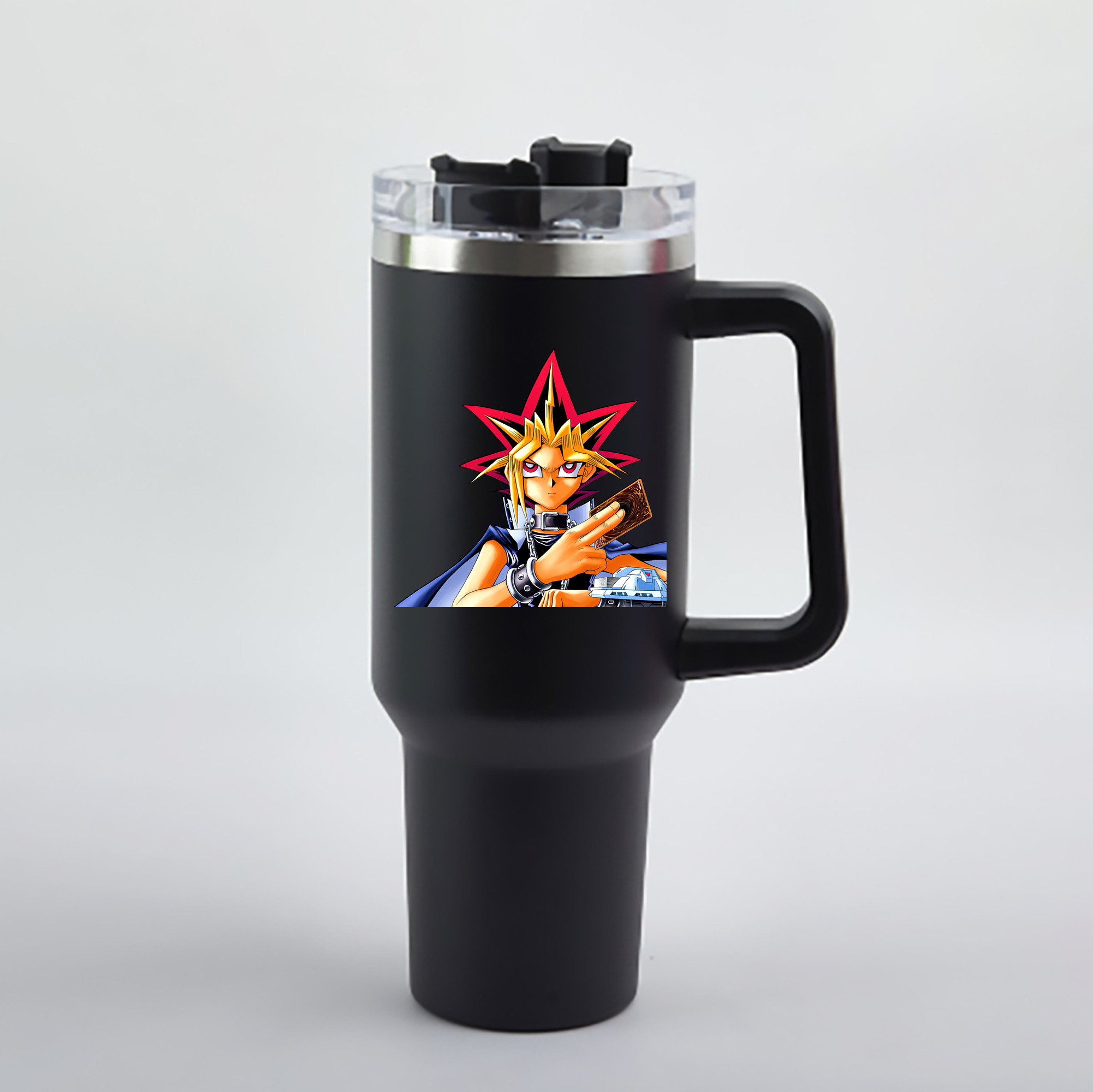 （画像用） 遊☆戯☆王 Yu-Gi-Oh! 1200mL車用タンブラー - クリスタルステッカー（プラスチックストロー付き）