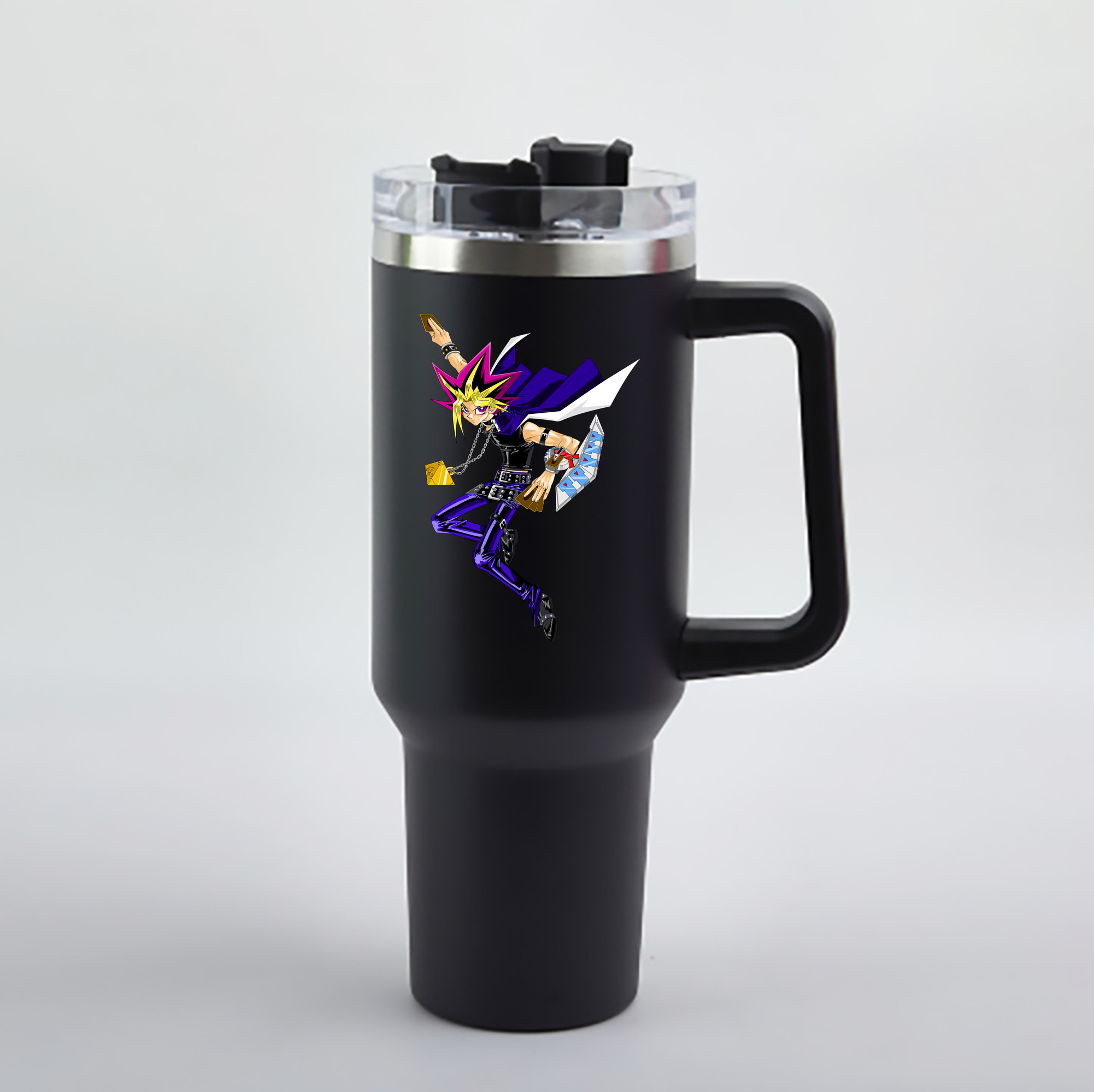 （画像用） 遊☆戯☆王 Yu-Gi-Oh! 1200mL車用タンブラー - クリスタルステッカー（プラスチックストロー付き）