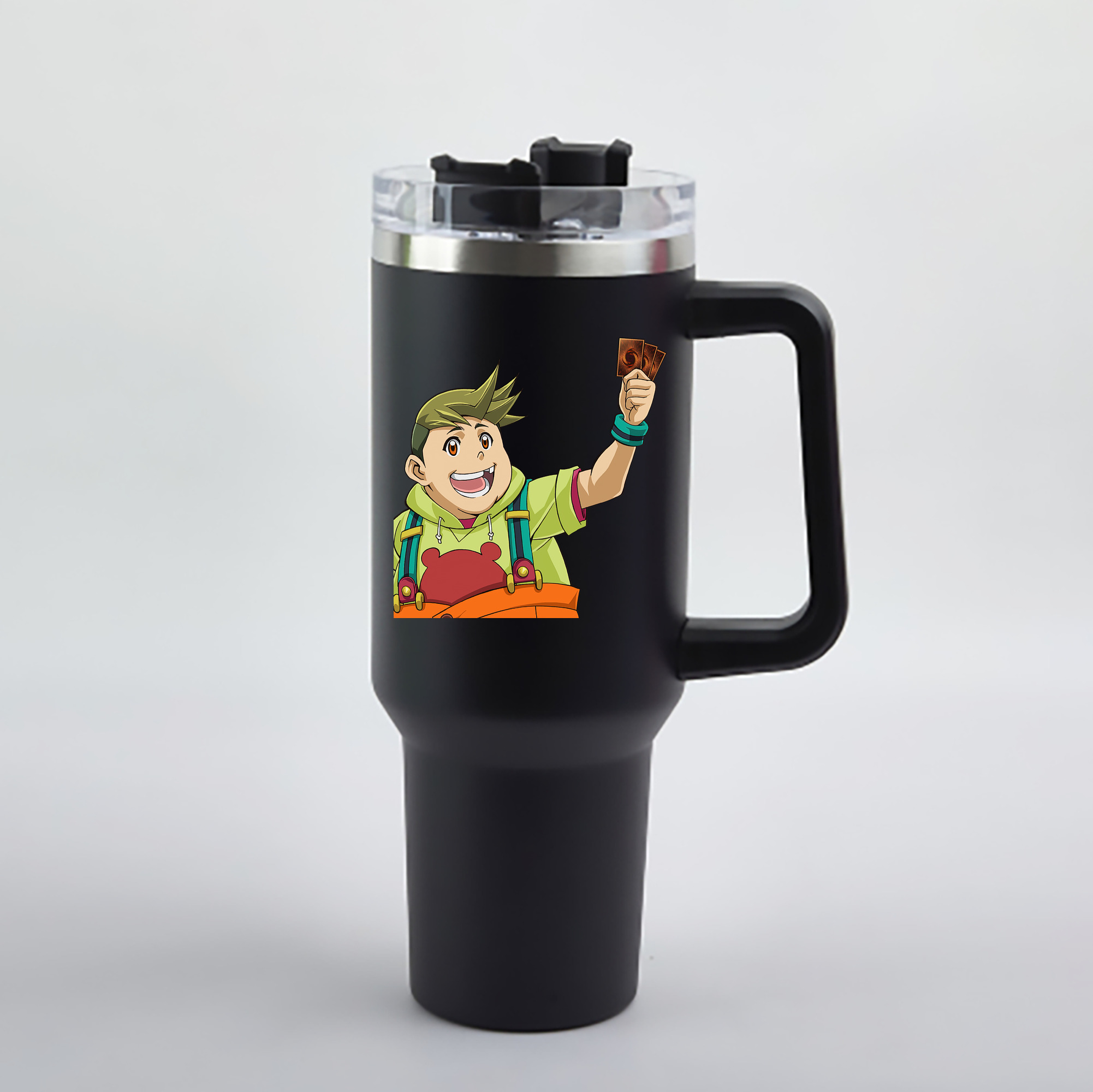 （画像用） 遊☆戯☆王 Yu-Gi-Oh! 1200mL車用タンブラー - クリスタルステッカー（プラスチックストロー付き）