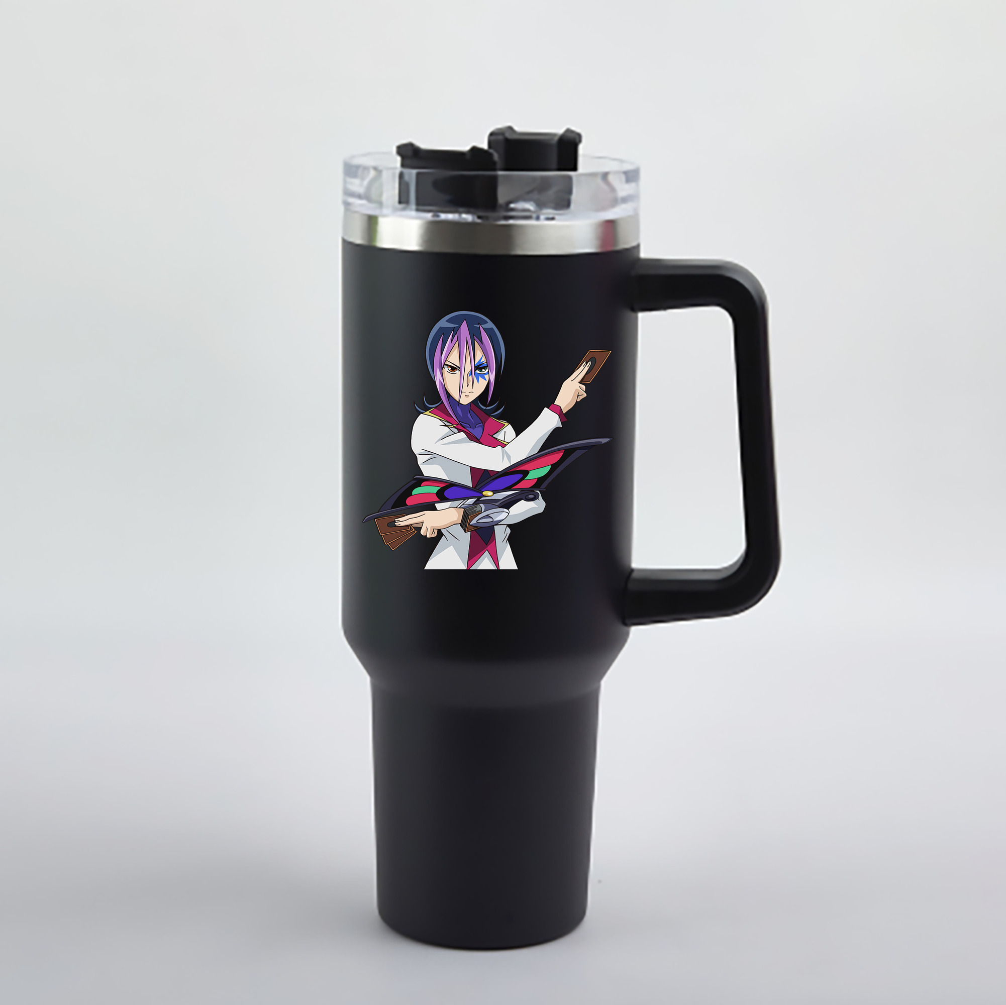 （画像用） 遊☆戯☆王 Yu-Gi-Oh! 1200mL車用タンブラー - クリスタルステッカー（プラスチックストロー付き）