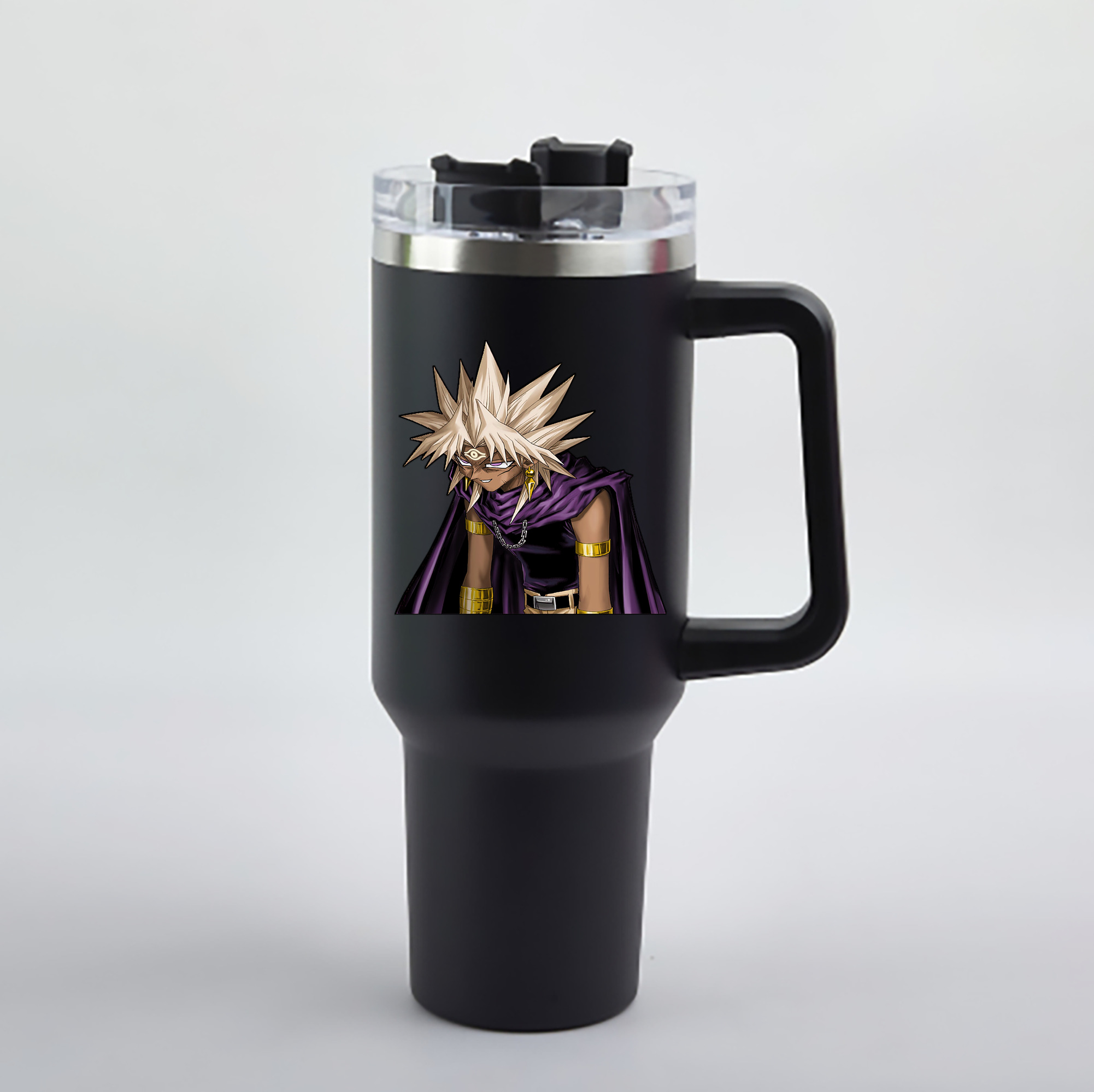 （画像用） 遊☆戯☆王 Yu-Gi-Oh! 1200mL車用タンブラー - クリスタルステッカー（プラスチックストロー付き）