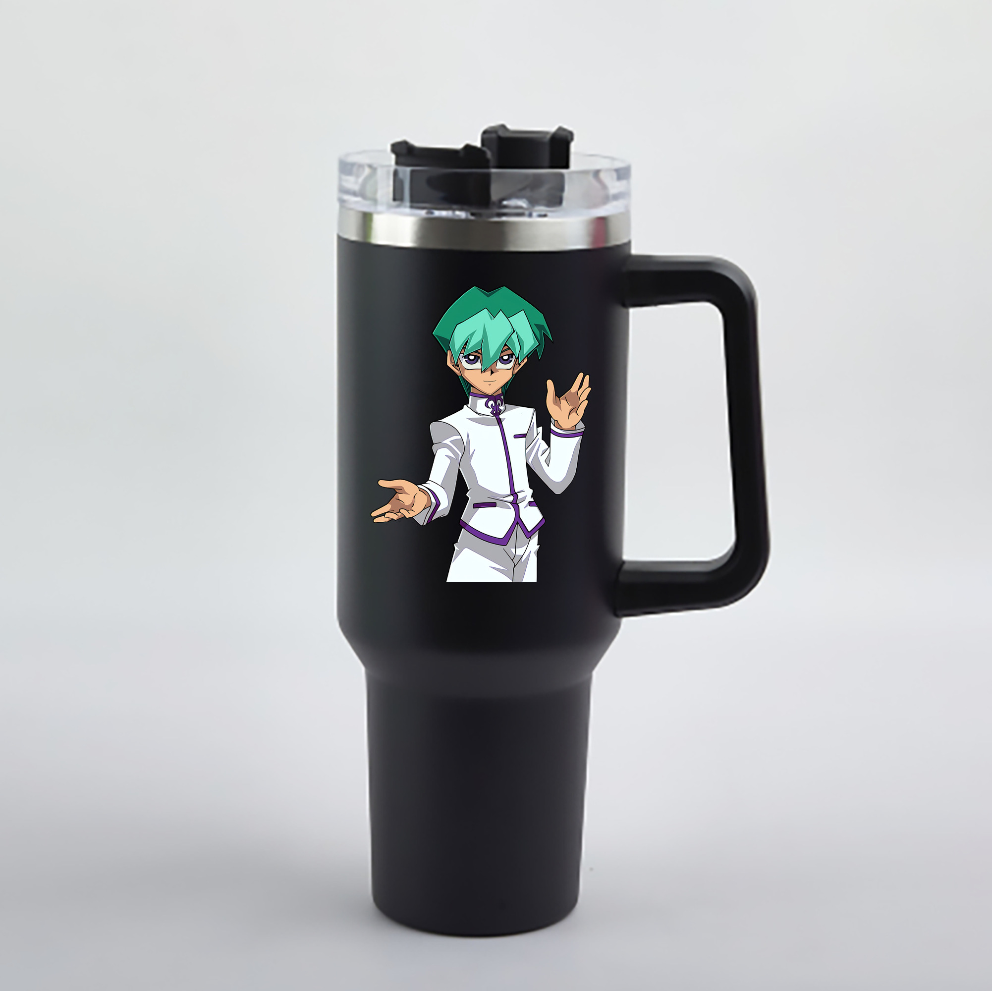 （画像用） 遊☆戯☆王 Yu-Gi-Oh! 1200mL車用タンブラー - クリスタルステッカー（プラスチックストロー付き）