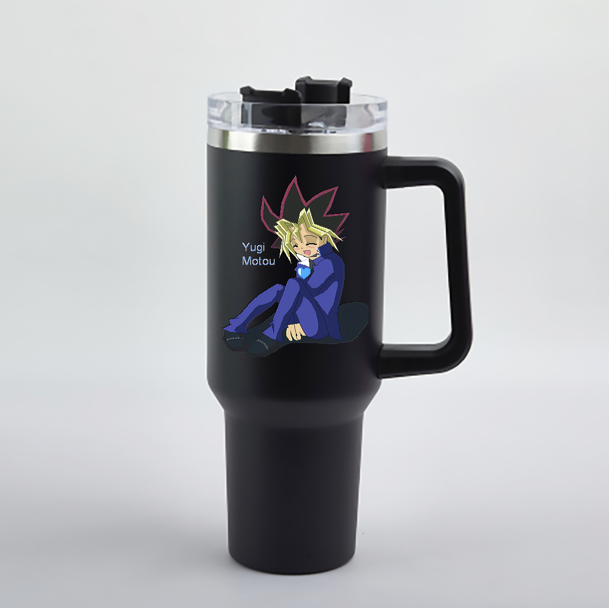 （画像用） 遊☆戯☆王 Yu-Gi-Oh! 1200mL車用タンブラー - クリスタルステッカー（プラスチックストロー付き）
