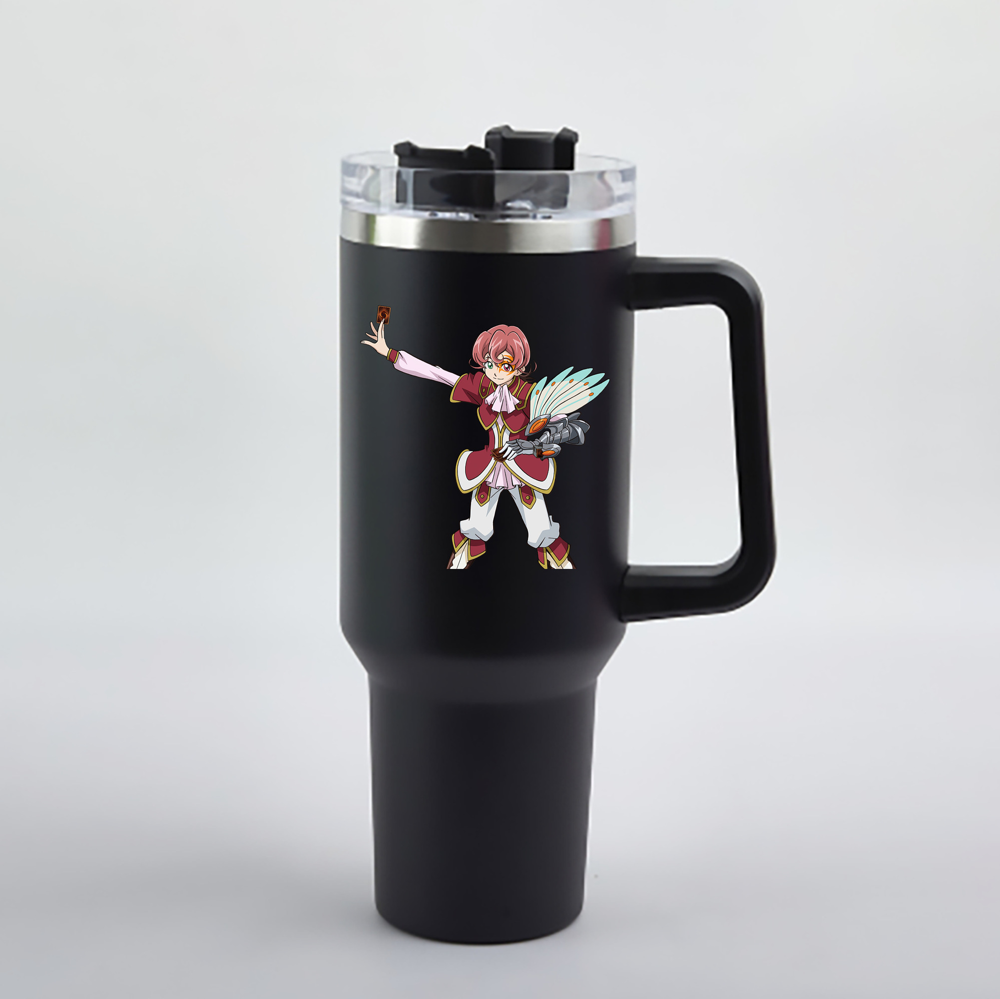 （画像用） 遊☆戯☆王 Yu-Gi-Oh! 1200mL車用タンブラー - クリスタルステッカー（プラスチックストロー付き）