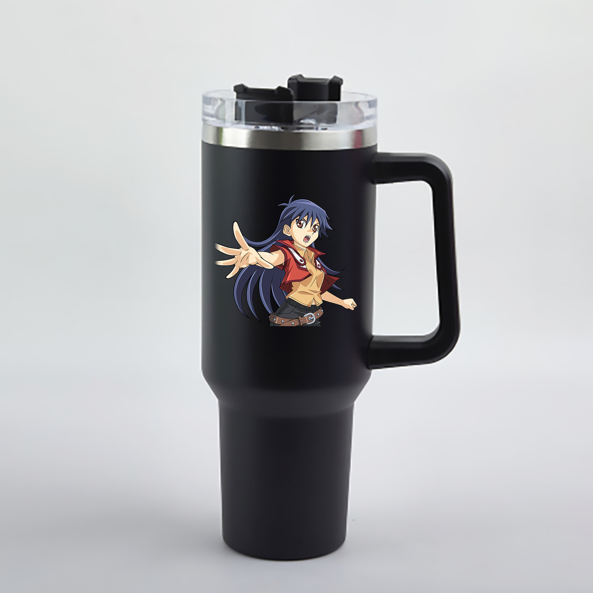 （画像用） 遊☆戯☆王 Yu-Gi-Oh! 1200mL車用タンブラー - クリスタルステッカー（プラスチックストロー付き）