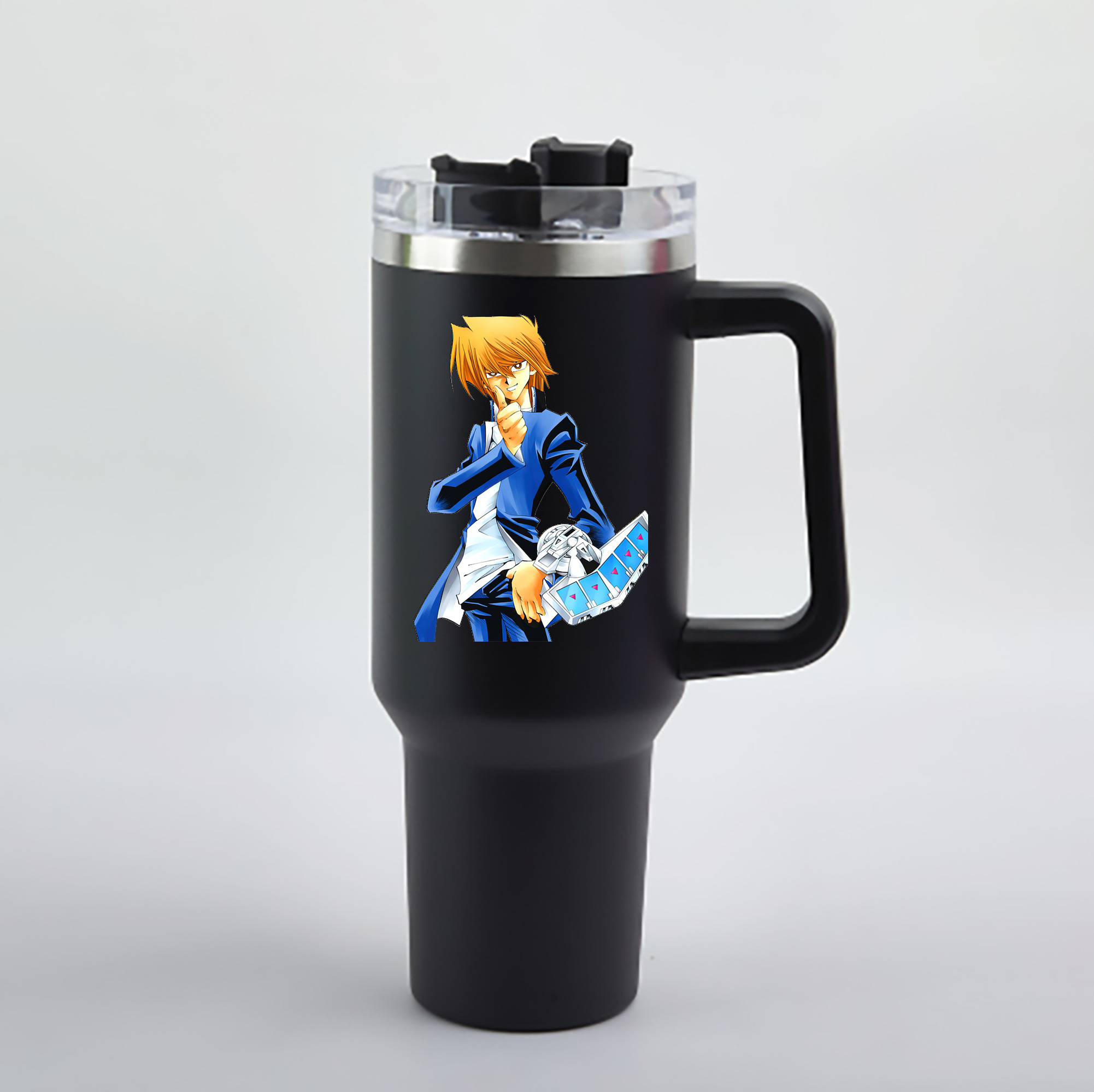 （画像用） 遊☆戯☆王 Yu-Gi-Oh! 1200mL車用タンブラー - クリスタルステッカー（プラスチックストロー付き）