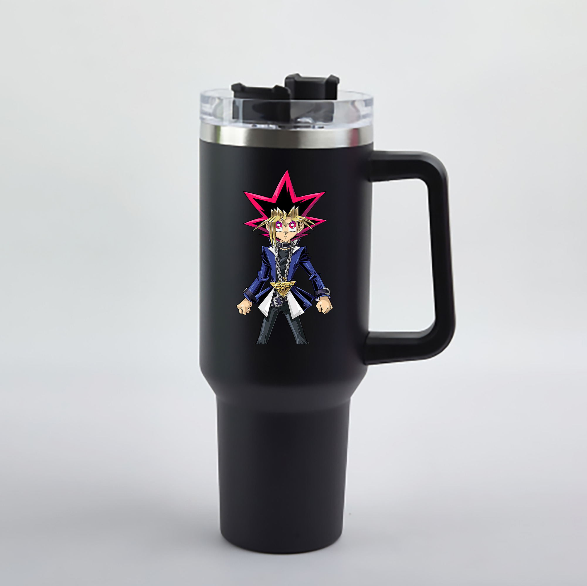 （画像用） 遊☆戯☆王 Yu-Gi-Oh! 1200mL車用タンブラー - クリスタルステッカー（プラスチックストロー付き）