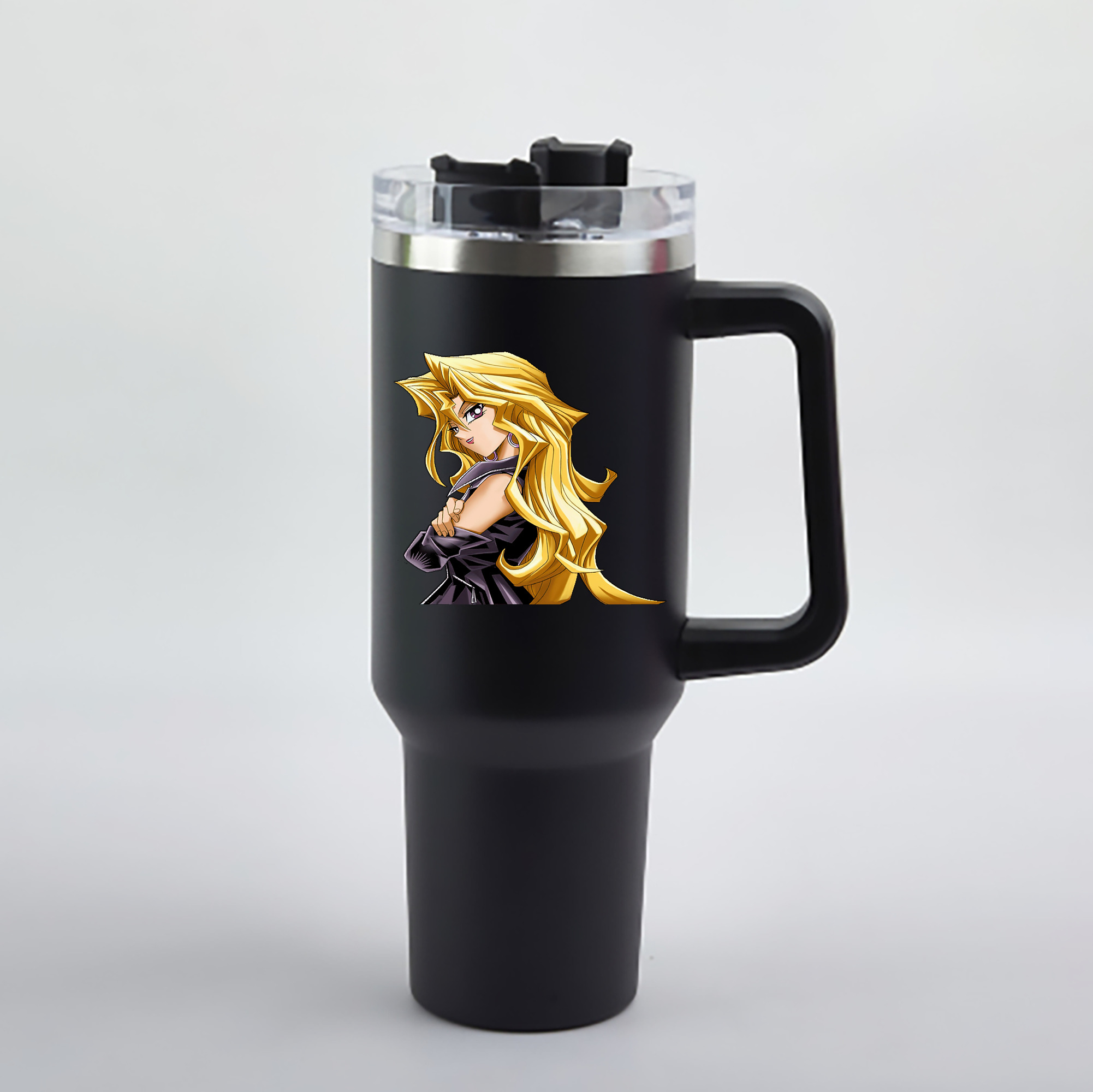 （画像用） 遊☆戯☆王 Yu-Gi-Oh! 1200mL車用タンブラー - クリスタルステッカー（プラスチックストロー付き）