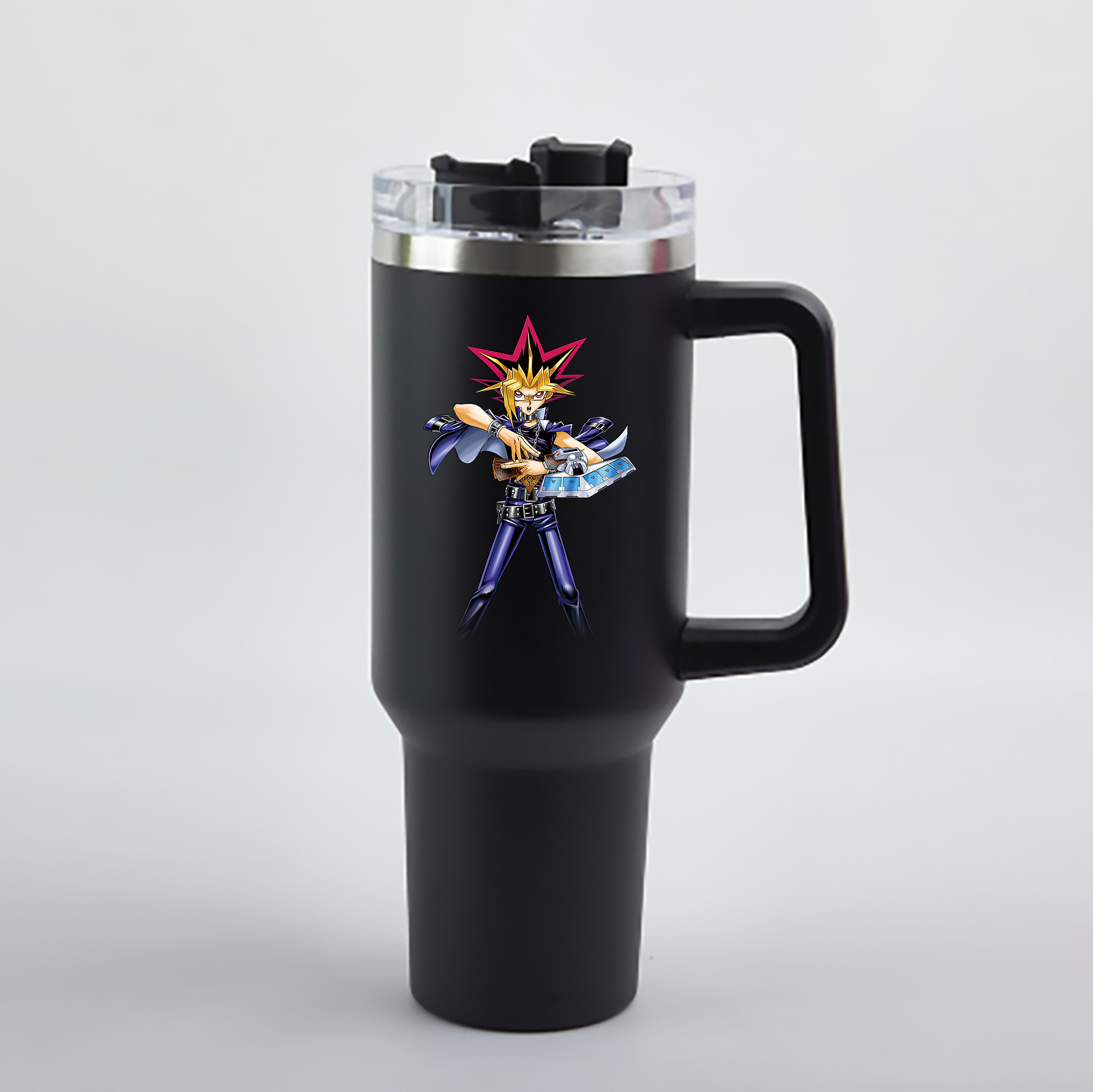 （画像用） 遊☆戯☆王 Yu-Gi-Oh! 1200mL車用タンブラー - クリスタルステッカー（プラスチックストロー付き）