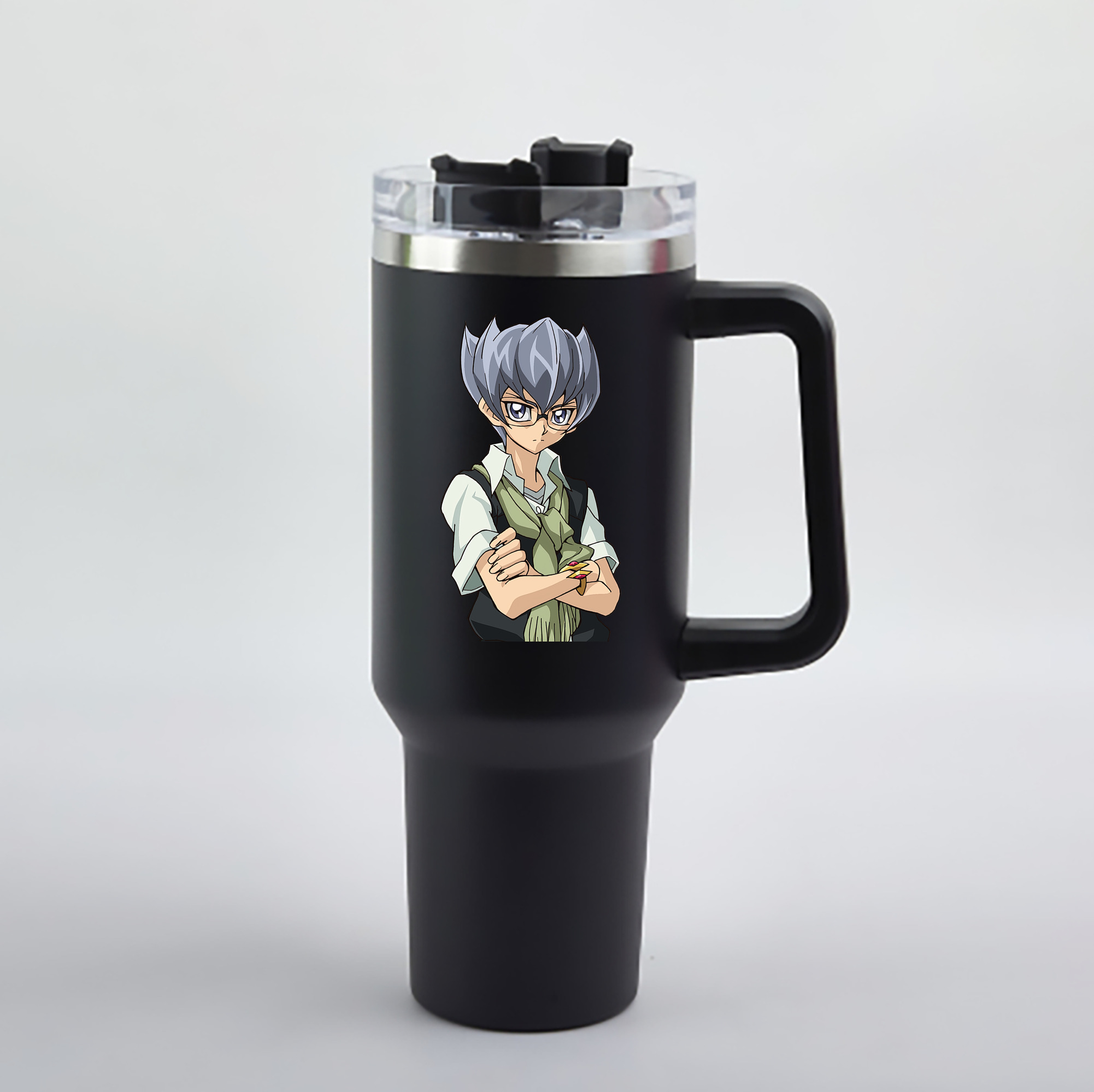 （画像用） 遊☆戯☆王 Yu-Gi-Oh! 1200mL車用タンブラー - クリスタルステッカー（プラスチックストロー付き）
