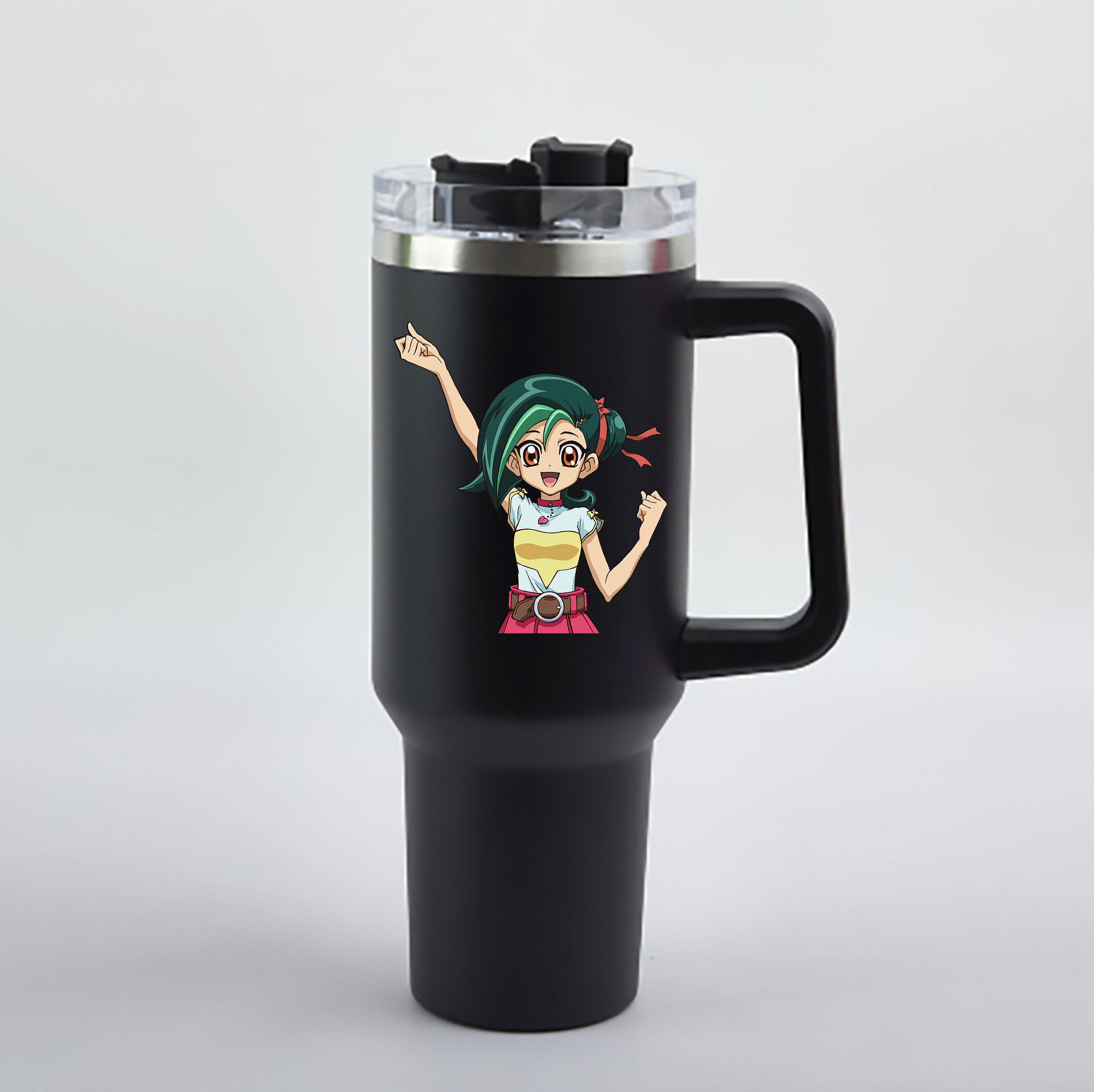 （画像用） 遊☆戯☆王 Yu-Gi-Oh! 1200mL車用タンブラー - クリスタルステッカー（プラスチックストロー付き）