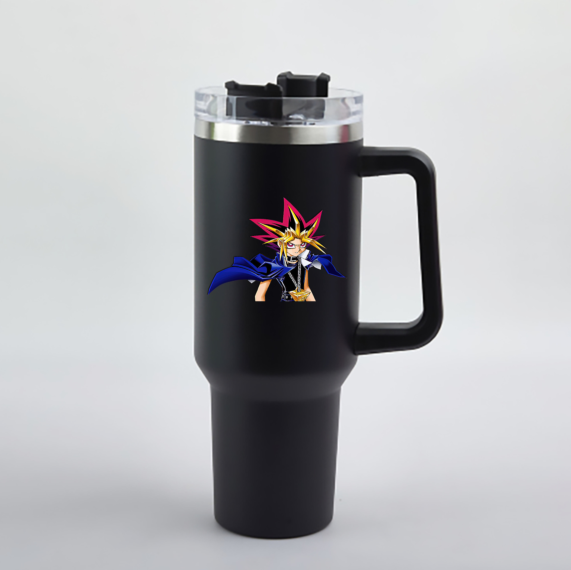 （画像用） 遊☆戯☆王 Yu-Gi-Oh! 1200mL車用タンブラー - クリスタルステッカー（プラスチックストロー付き）