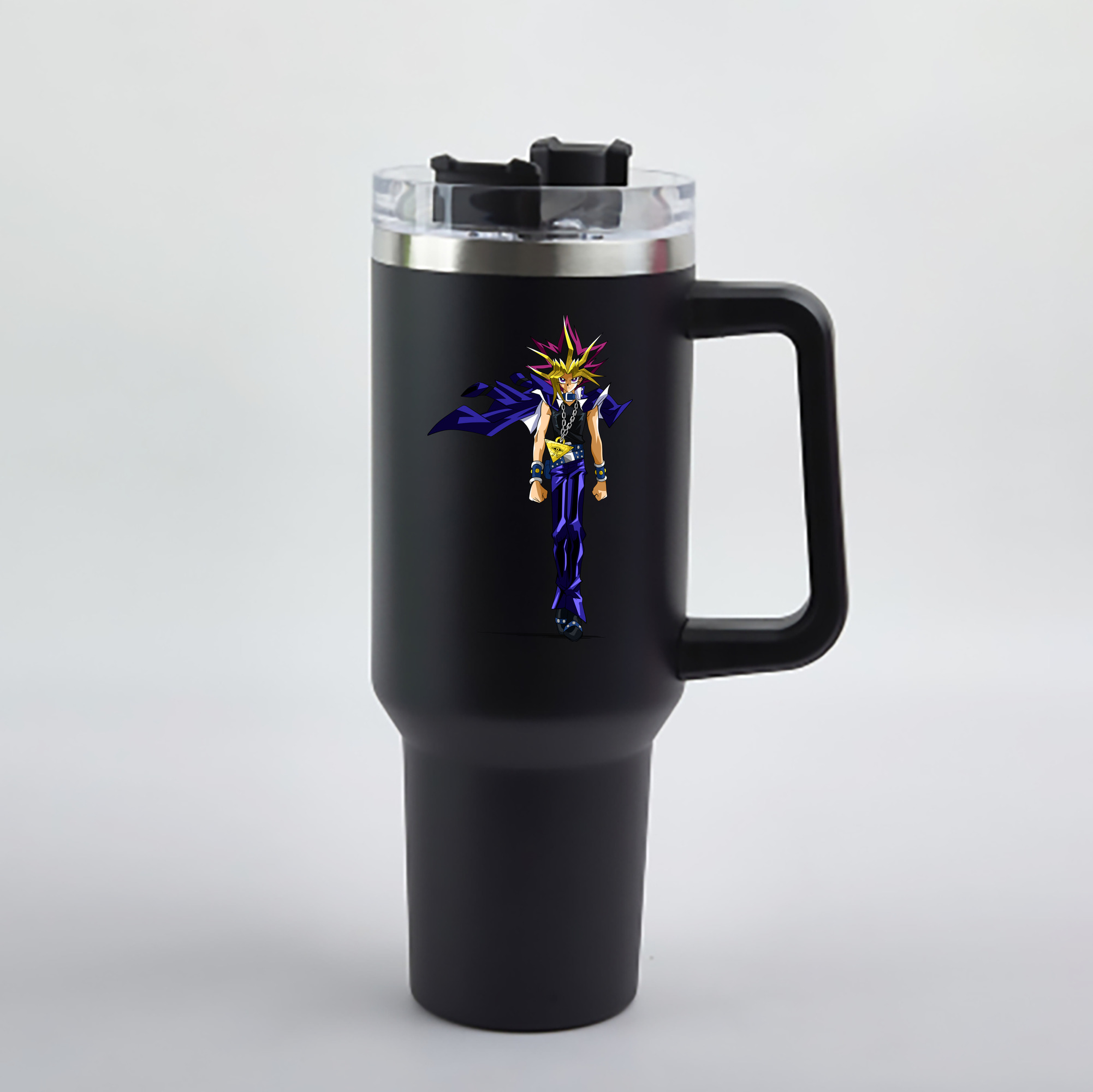 （画像用） 遊☆戯☆王 Yu-Gi-Oh! 1200mL車用タンブラー - クリスタルステッカー（プラスチックストロー付き）