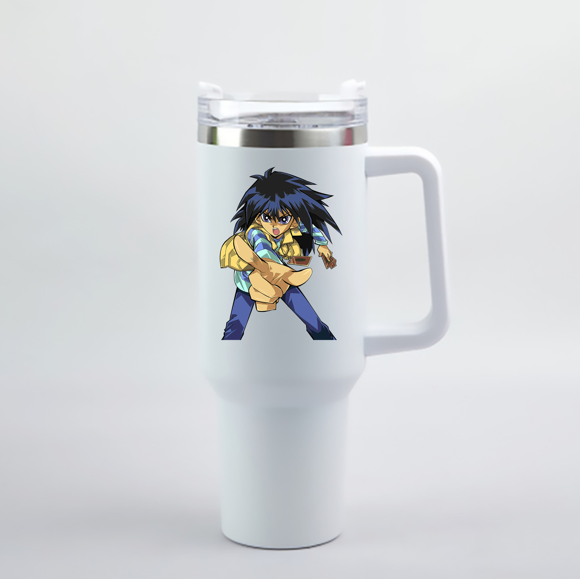 （画像用） 遊☆戯☆王 Yu-Gi-Oh! 1200mL車用タンブラー - クリスタルステッカー（プラスチックストロー付き）