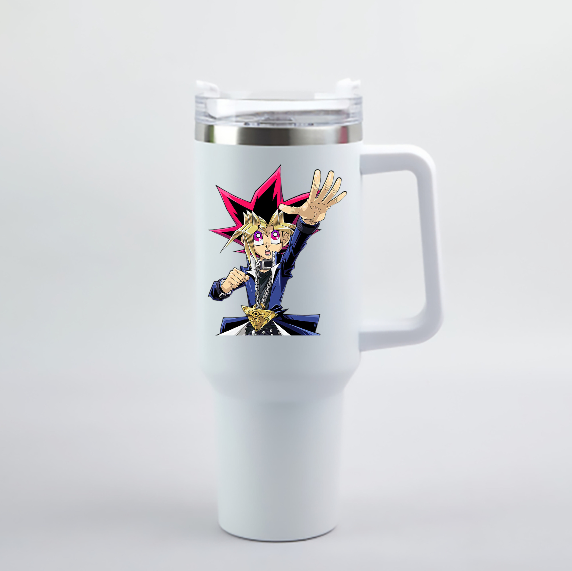 （画像用） 遊☆戯☆王 Yu-Gi-Oh! 1200mL車用タンブラー - クリスタルステッカー（プラスチックストロー付き）