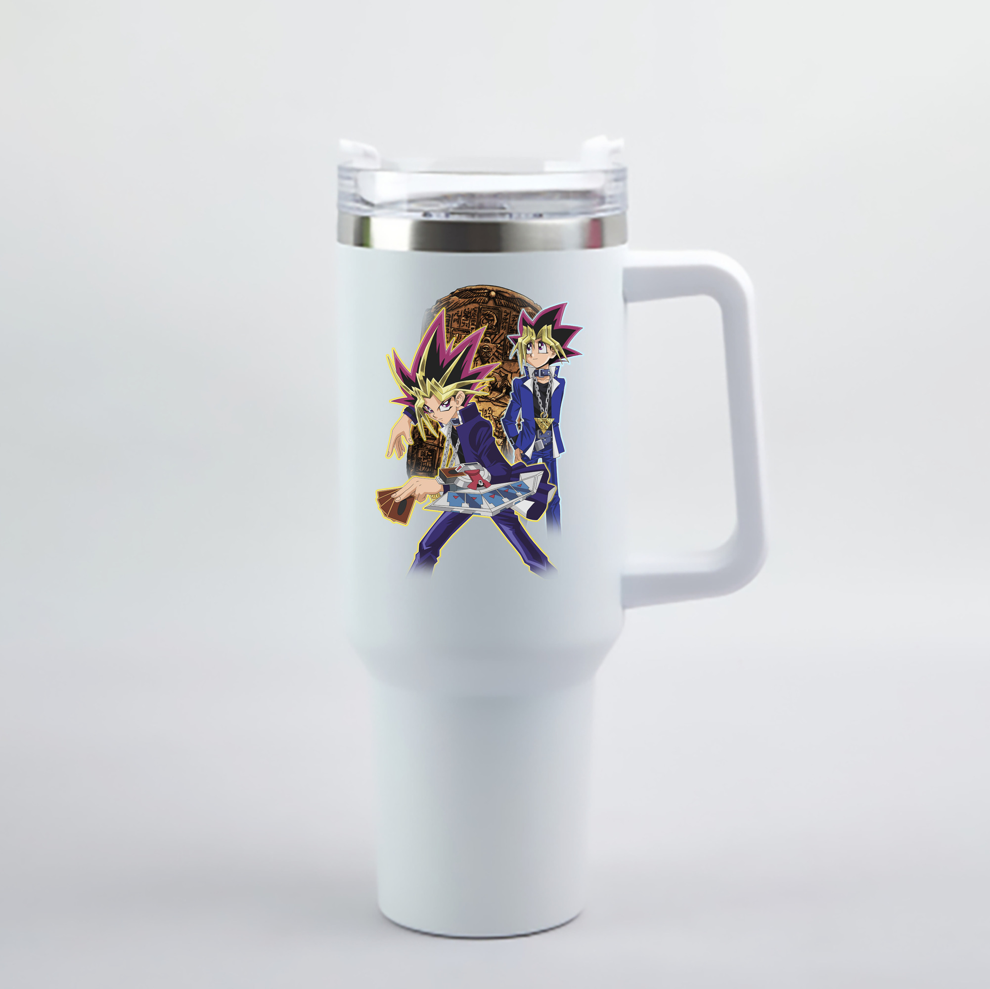 （画像用） 遊☆戯☆王 Yu-Gi-Oh! 1200mL車用タンブラー - クリスタルステッカー（プラスチックストロー付き）