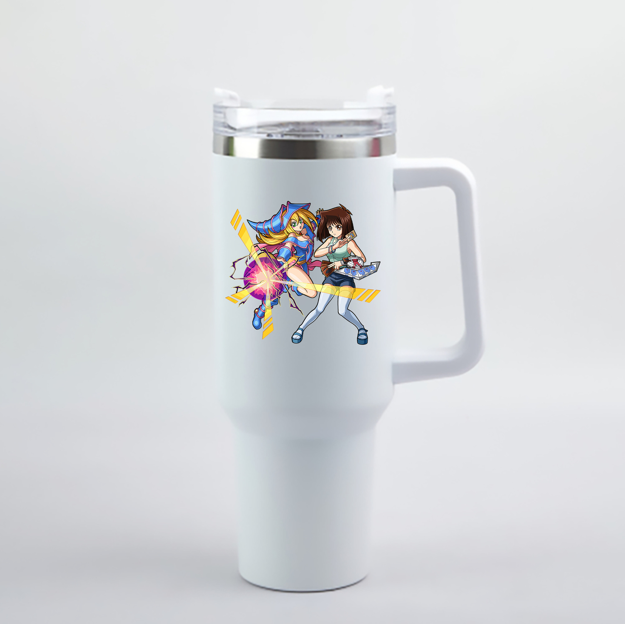 （画像用） 遊☆戯☆王 Yu-Gi-Oh! 1200mL車用タンブラー - クリスタルステッカー（プラスチックストロー付き）