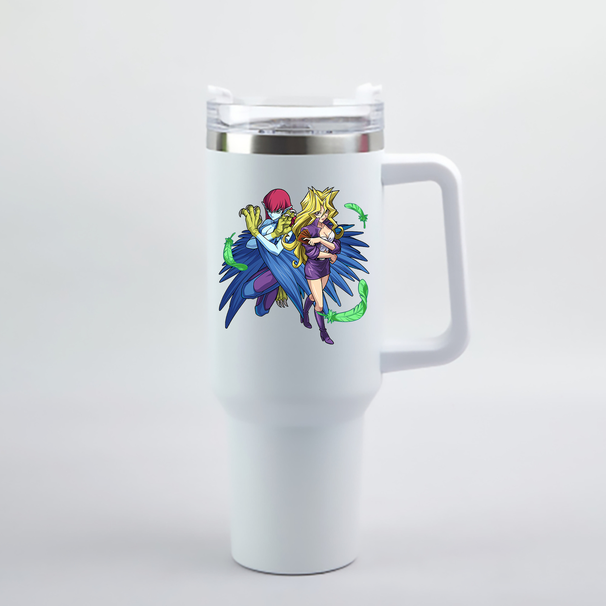（画像用） 遊☆戯☆王 Yu-Gi-Oh! 1200mL車用タンブラー - クリスタルステッカー（プラスチックストロー付き）