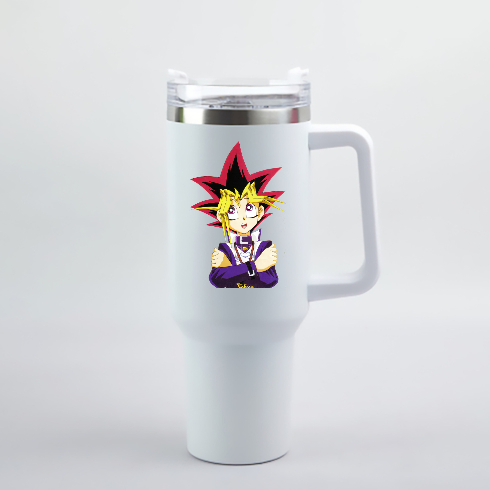 （画像用） 遊☆戯☆王 Yu-Gi-Oh! 1200mL車用タンブラー - クリスタルステッカー（プラスチックストロー付き）