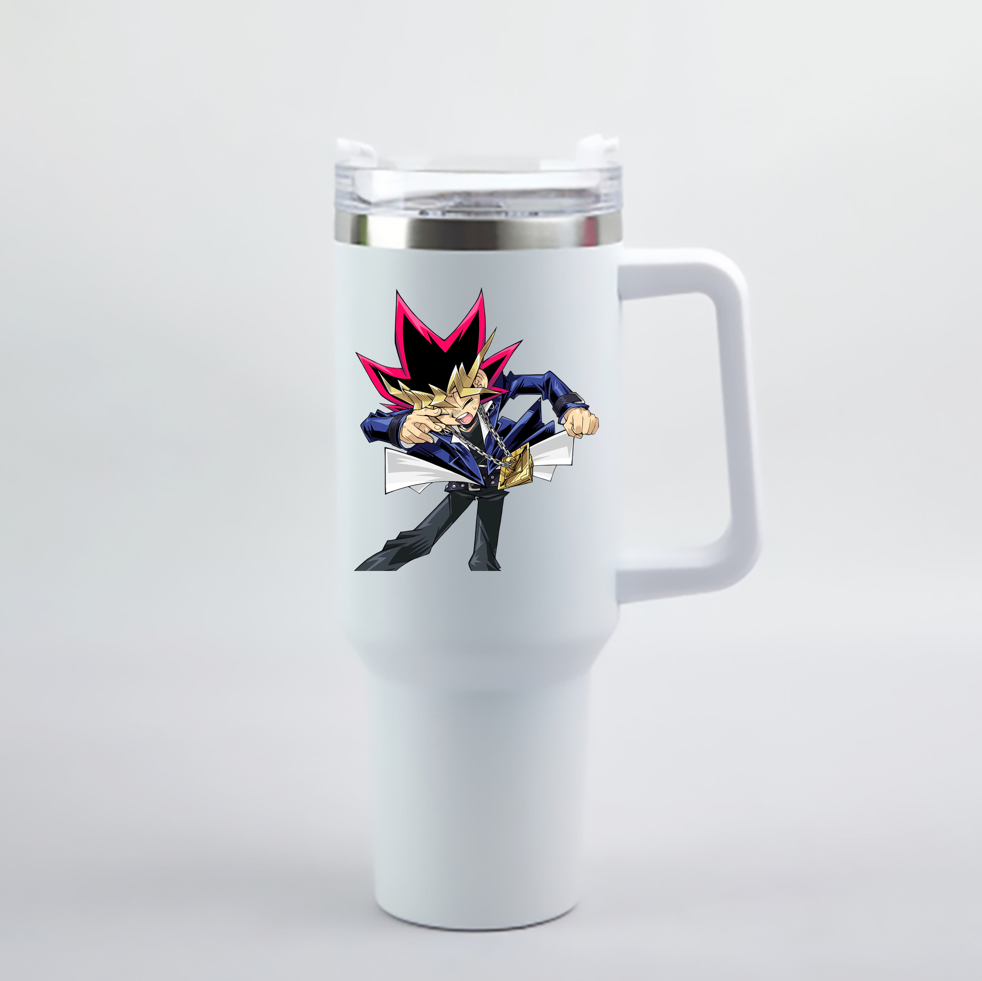 （画像用） 遊☆戯☆王 Yu-Gi-Oh! 1200mL車用タンブラー - クリスタルステッカー（プラスチックストロー付き）