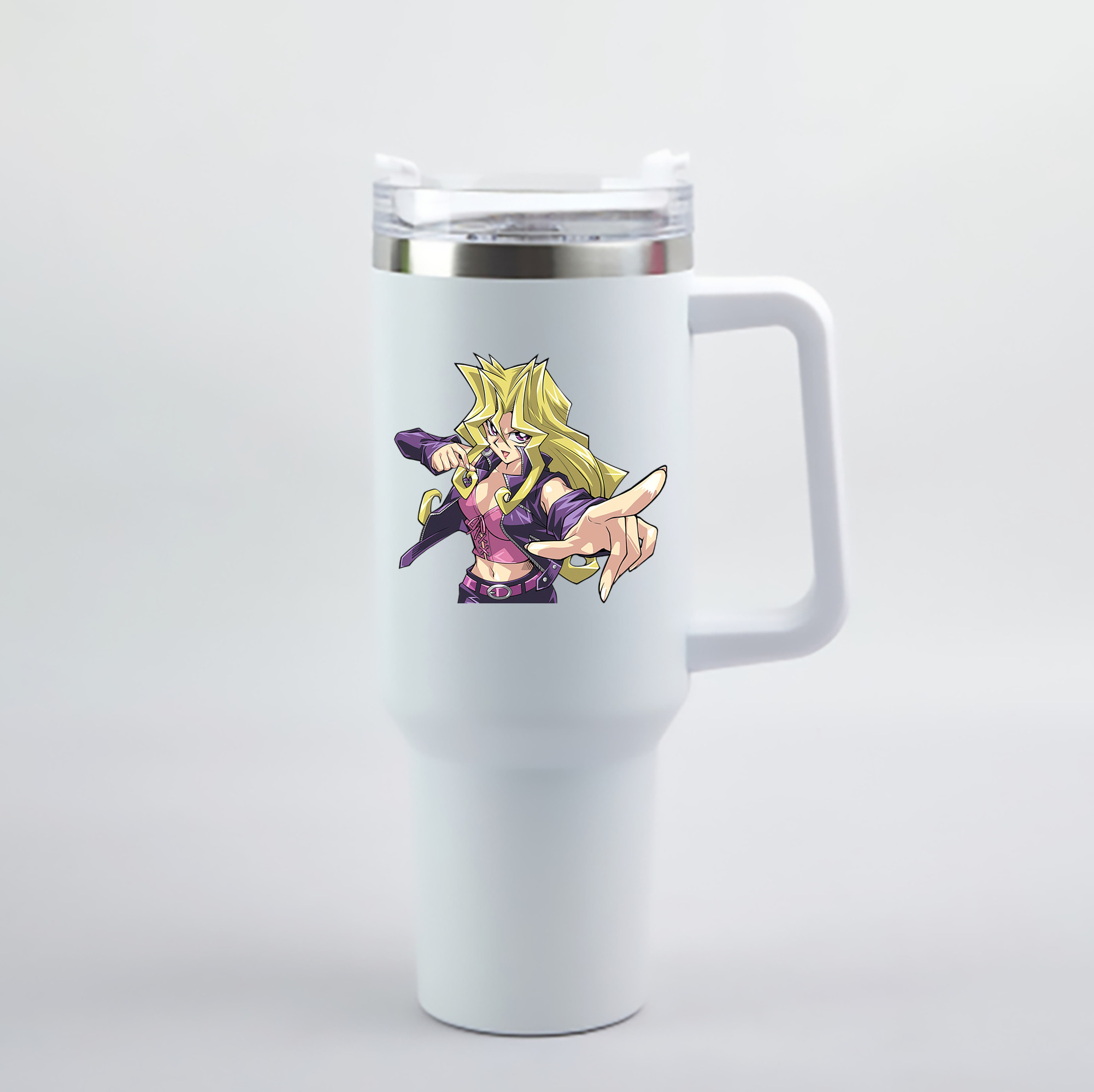 （画像用） 遊☆戯☆王 Yu-Gi-Oh! 1200mL車用タンブラー - クリスタルステッカー（プラスチックストロー付き）