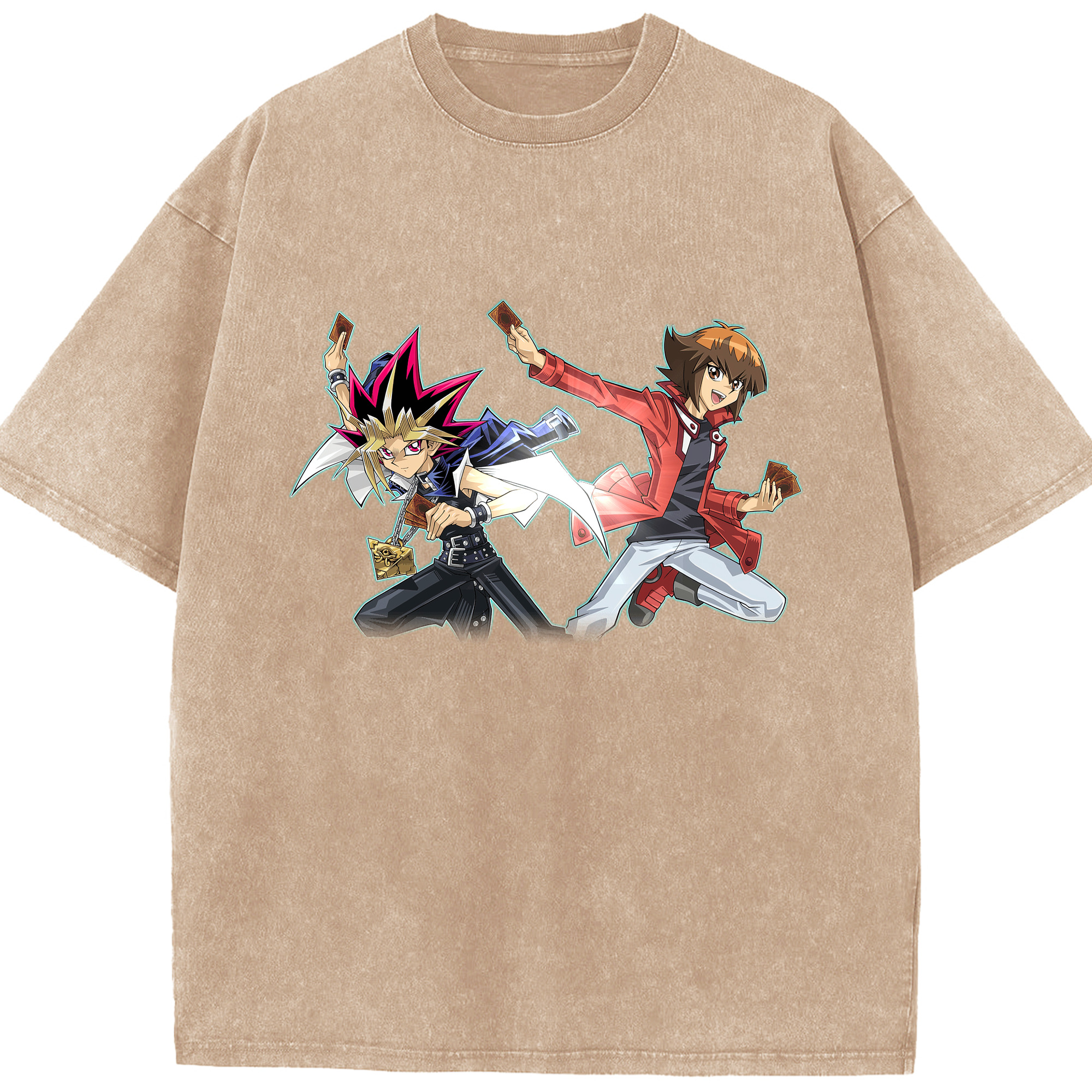 （画像用） 遊☆戯☆王 Yu-Gi-Oh! 綿100% ヴィンテージ風 半袖Tシャツ（フロントプリント）