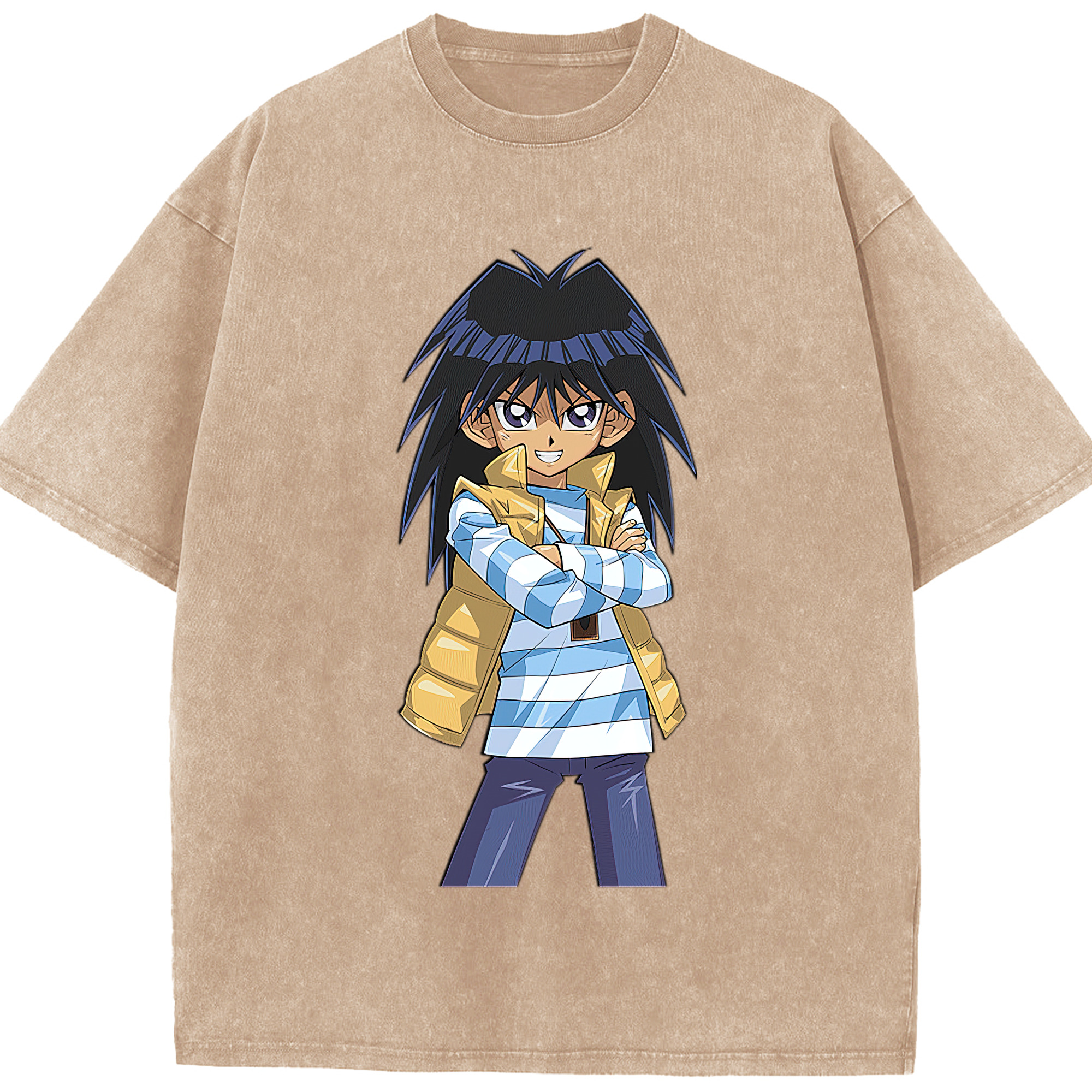 （画像用） 遊☆戯☆王 Yu-Gi-Oh! 綿100% ヴィンテージ風 半袖Tシャツ（フロントプリント）