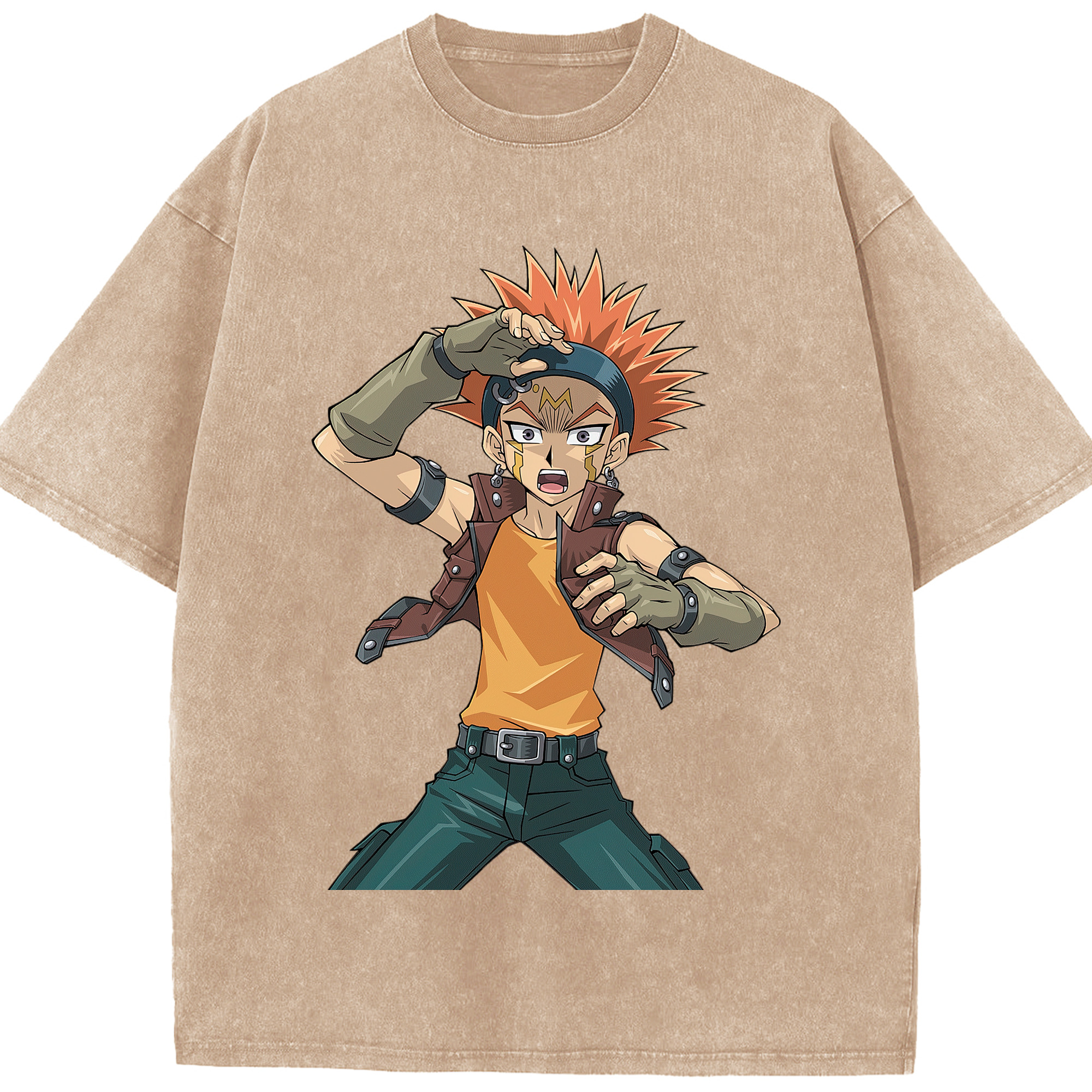 （画像用） 遊☆戯☆王 Yu-Gi-Oh! 綿100% ヴィンテージ風 半袖Tシャツ（フロントプリント）