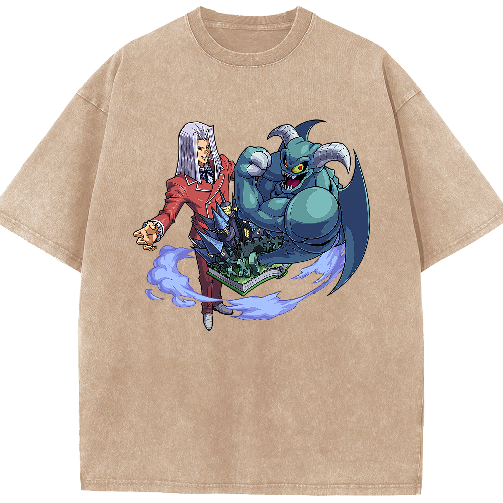 （画像用） 遊☆戯☆王 Yu-Gi-Oh! 綿100% ヴィンテージ風 半袖Tシャツ（フロントプリント）