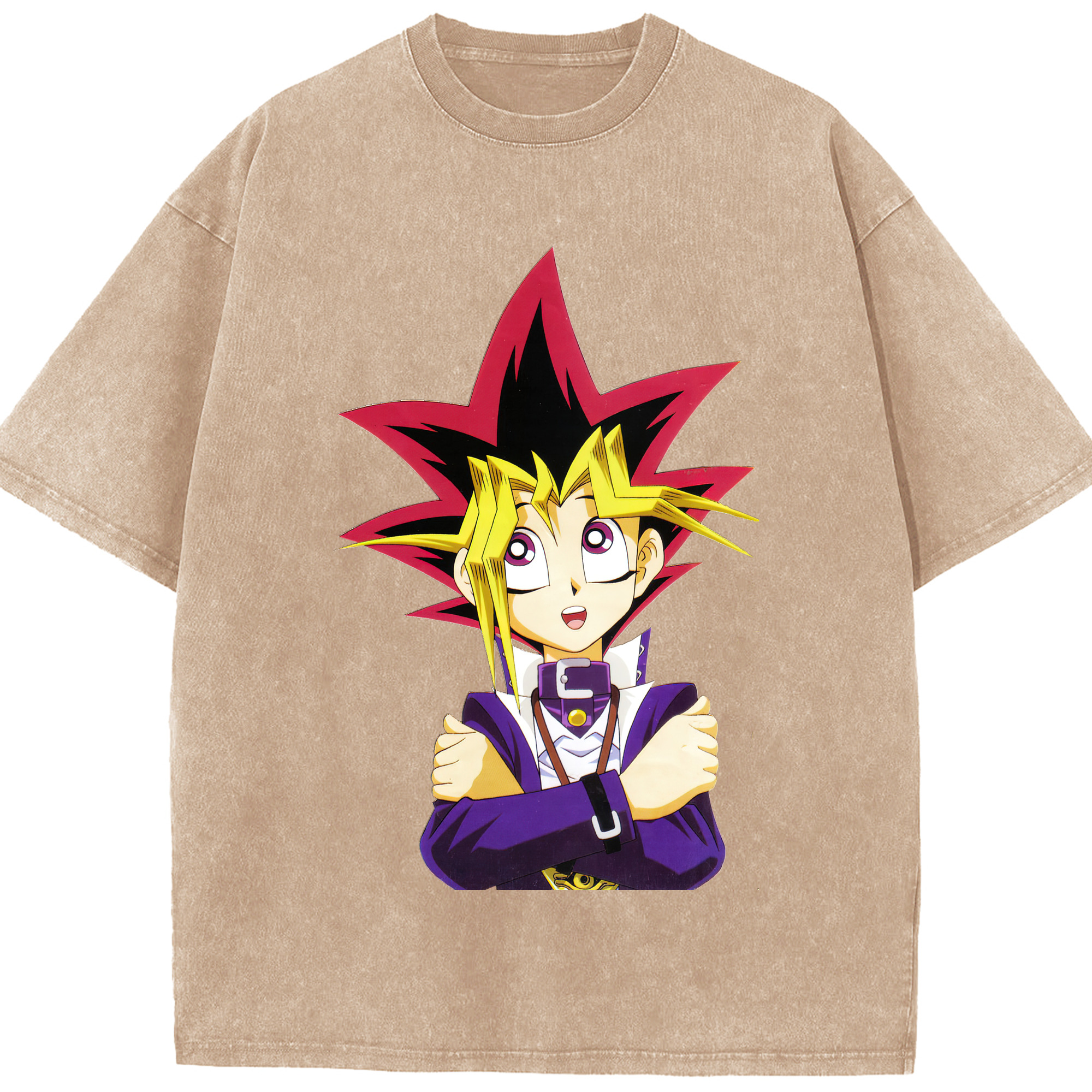 （画像用） 遊☆戯☆王 Yu-Gi-Oh! 綿100% ヴィンテージ風 半袖Tシャツ（フロントプリント）