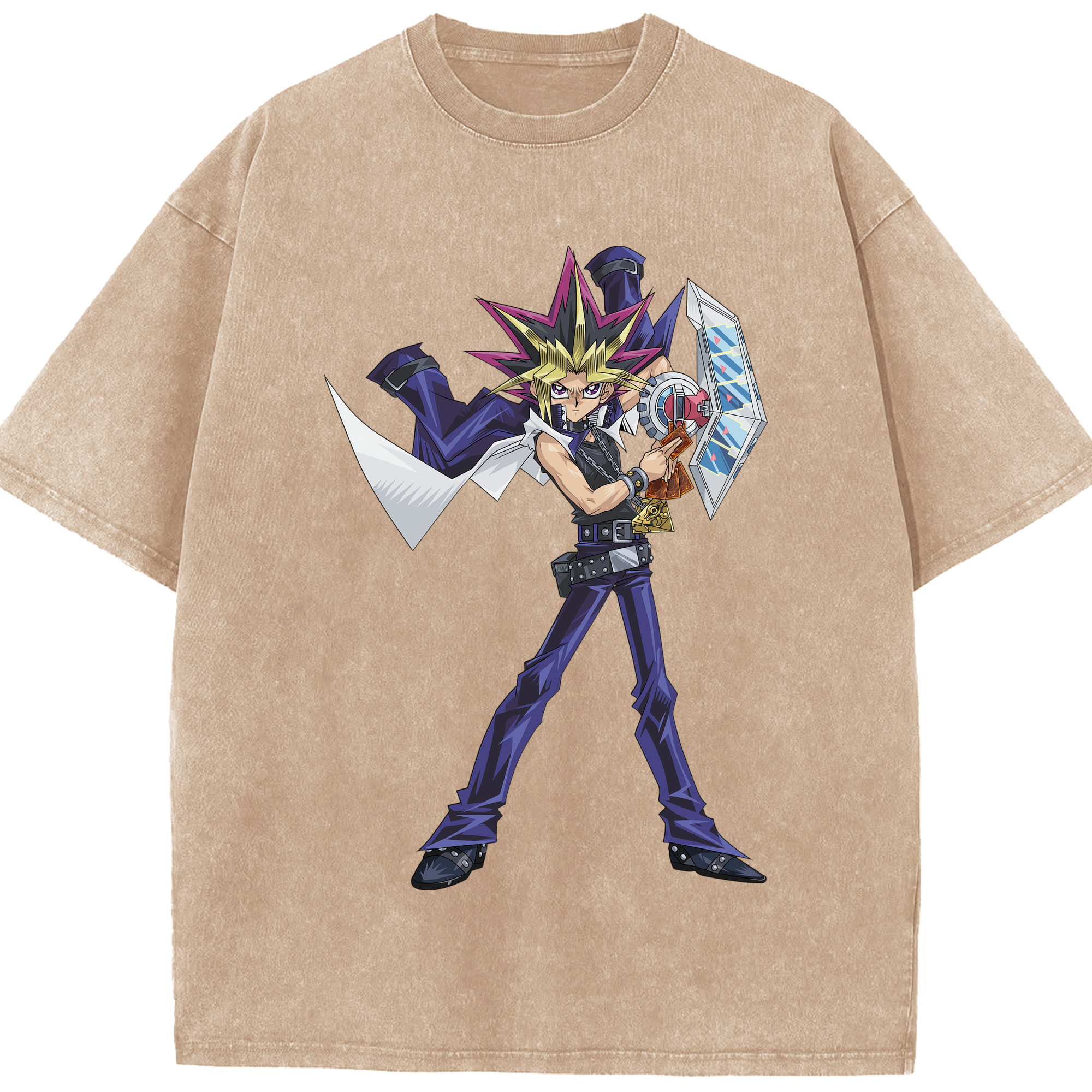 （画像用） 遊☆戯☆王 Yu-Gi-Oh! 綿100% ヴィンテージ風 半袖Tシャツ（フロントプリント）