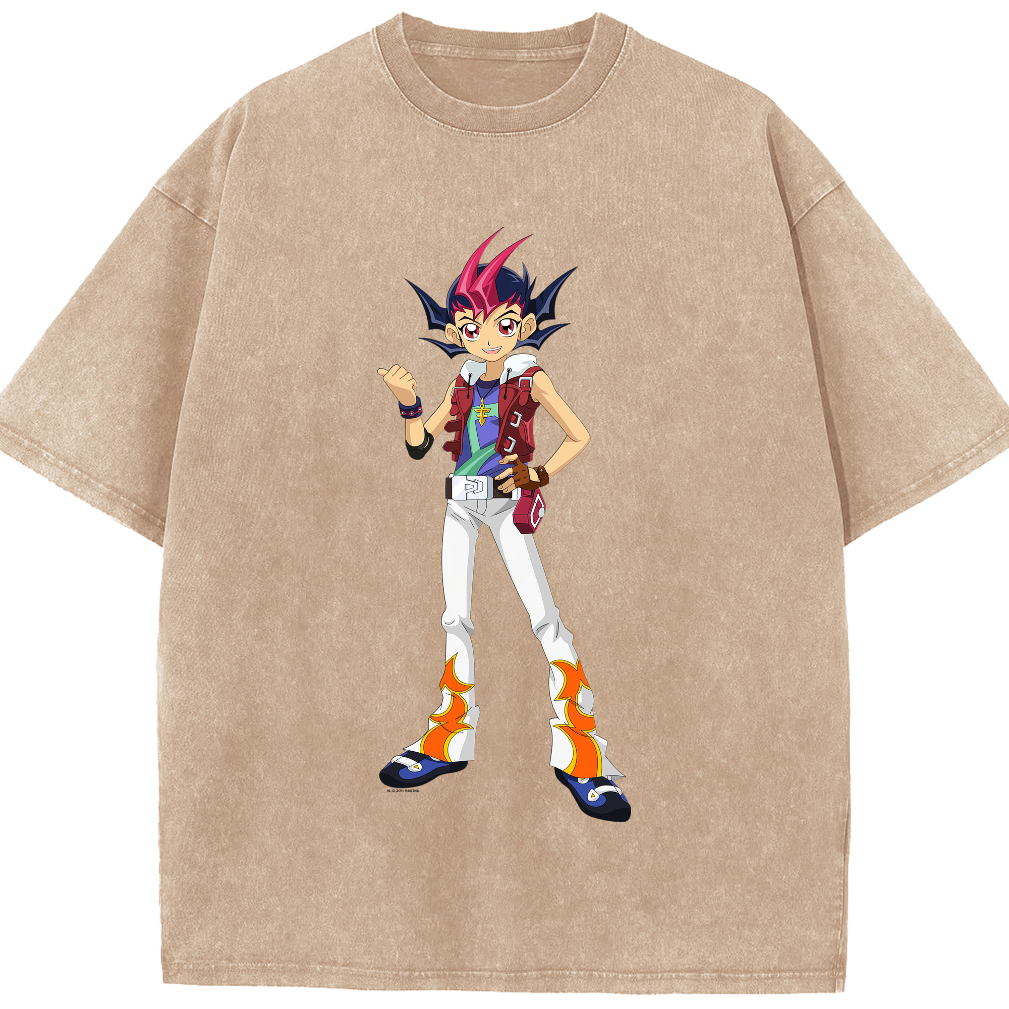 （画像用） 遊☆戯☆王 Yu-Gi-Oh! 綿100% ヴィンテージ風 半袖Tシャツ（フロントプリント）