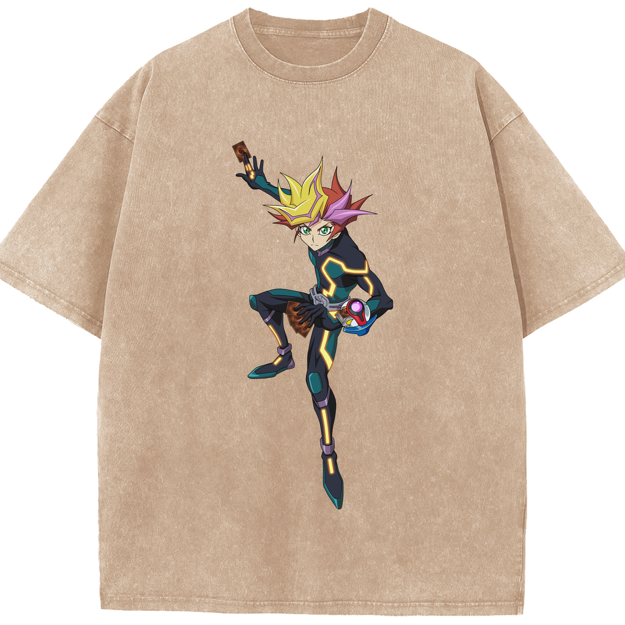 （画像用） 遊☆戯☆王 Yu-Gi-Oh! 綿100% ヴィンテージ風 半袖Tシャツ（フロントプリント）